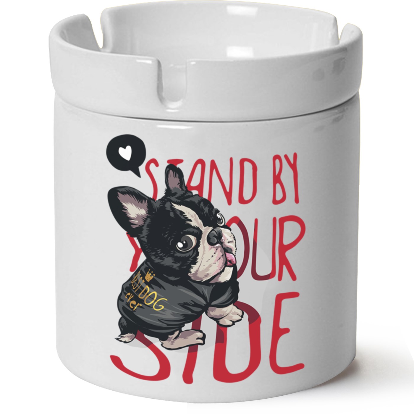 Köpek Baskılı Porselen At Söndür Küllük