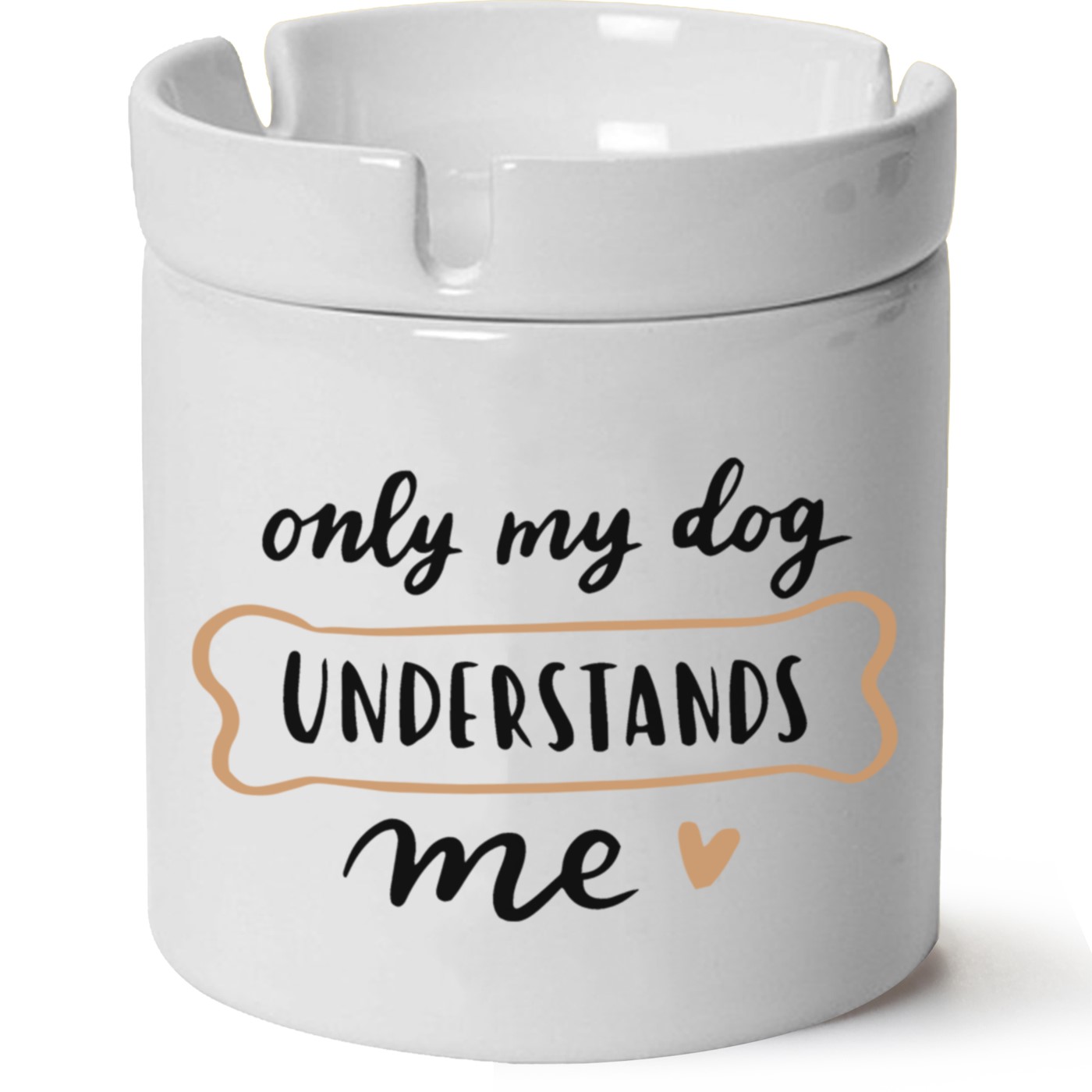 Köpek Baskılı Porselen At Söndür Küllük