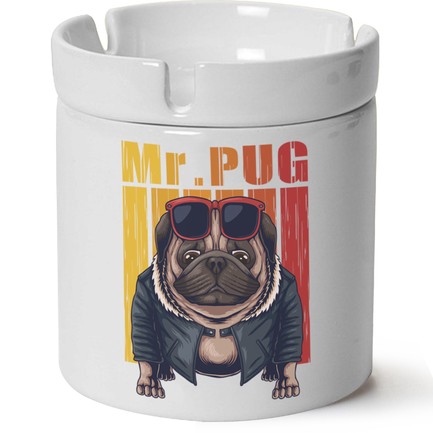 Köpek Baskılı Porselen At Söndür Küllük