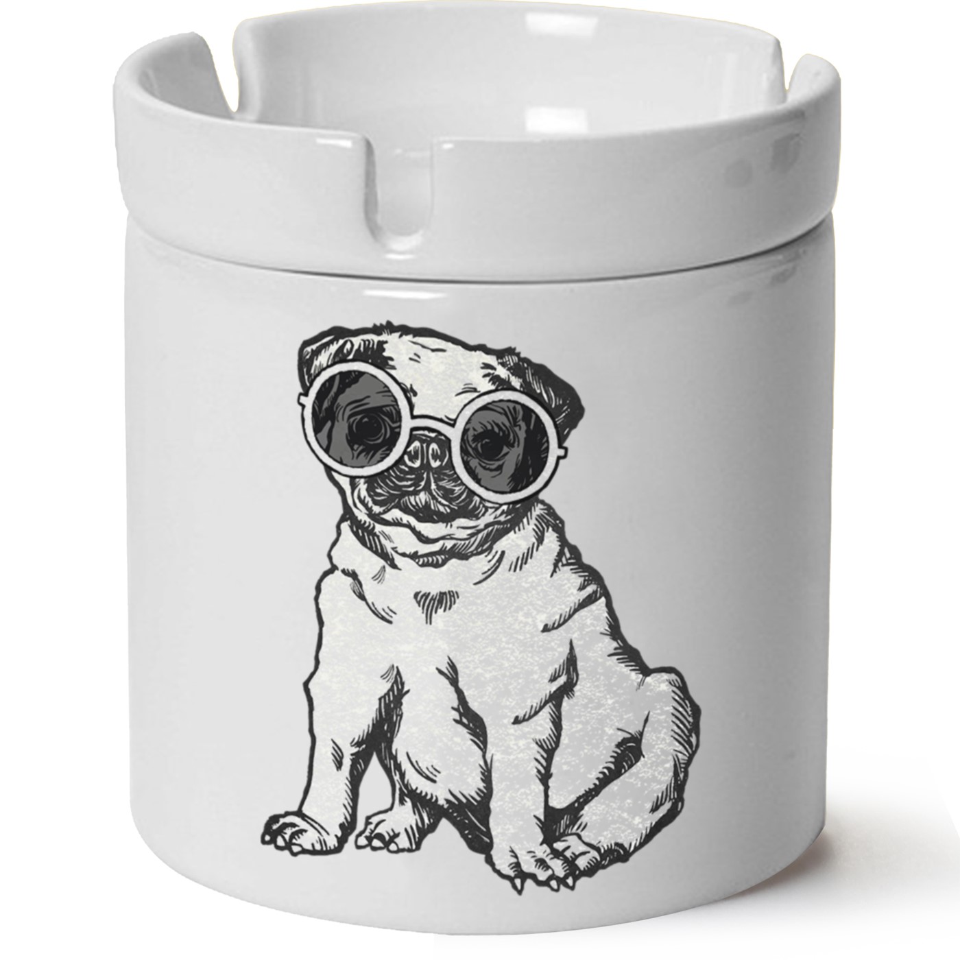 Köpek Baskılı Porselen At Söndür Küllük