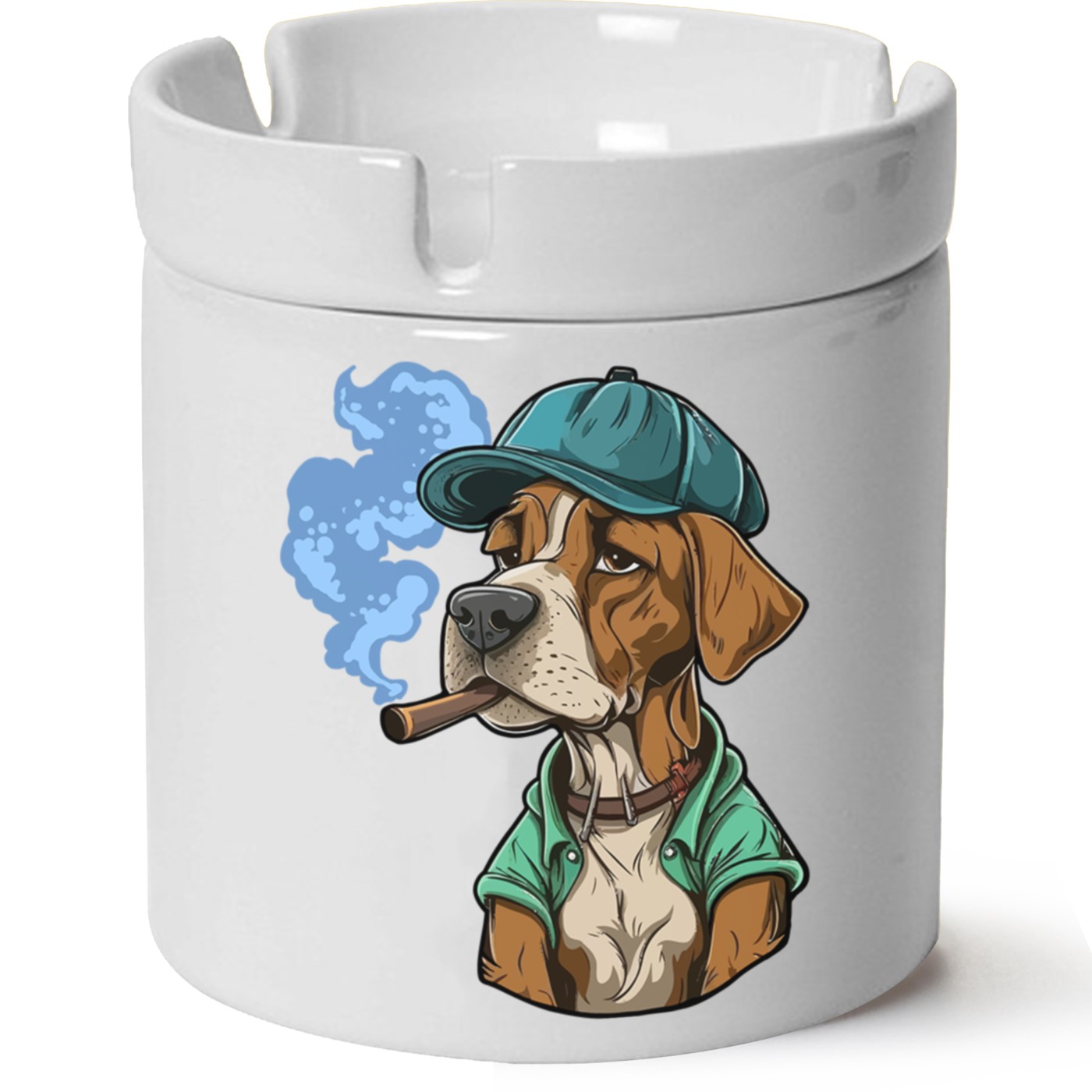 Köpek Baskılı Porselen At Söndür Küllük