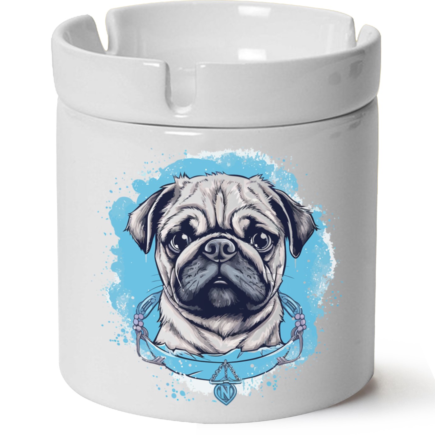 Köpek Baskılı Porselen At Söndür Küllük