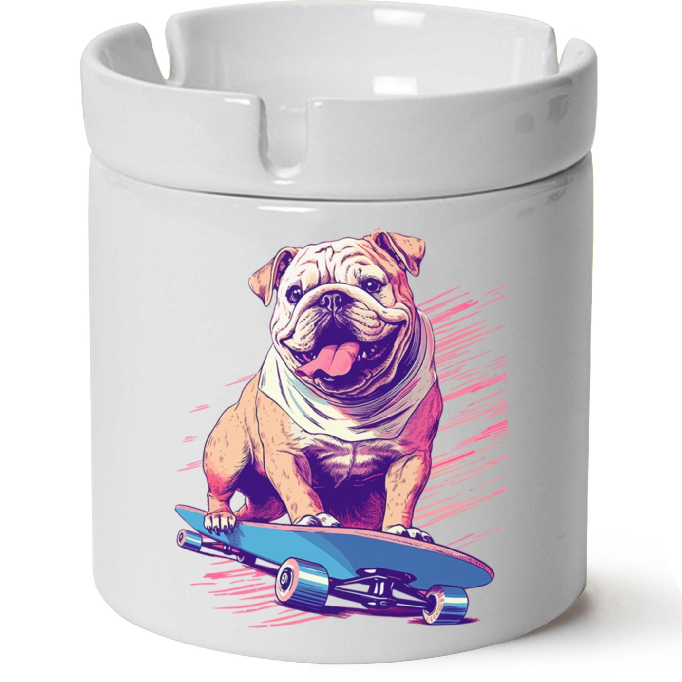 Köpek Baskılı Porselen At Söndür Küllük