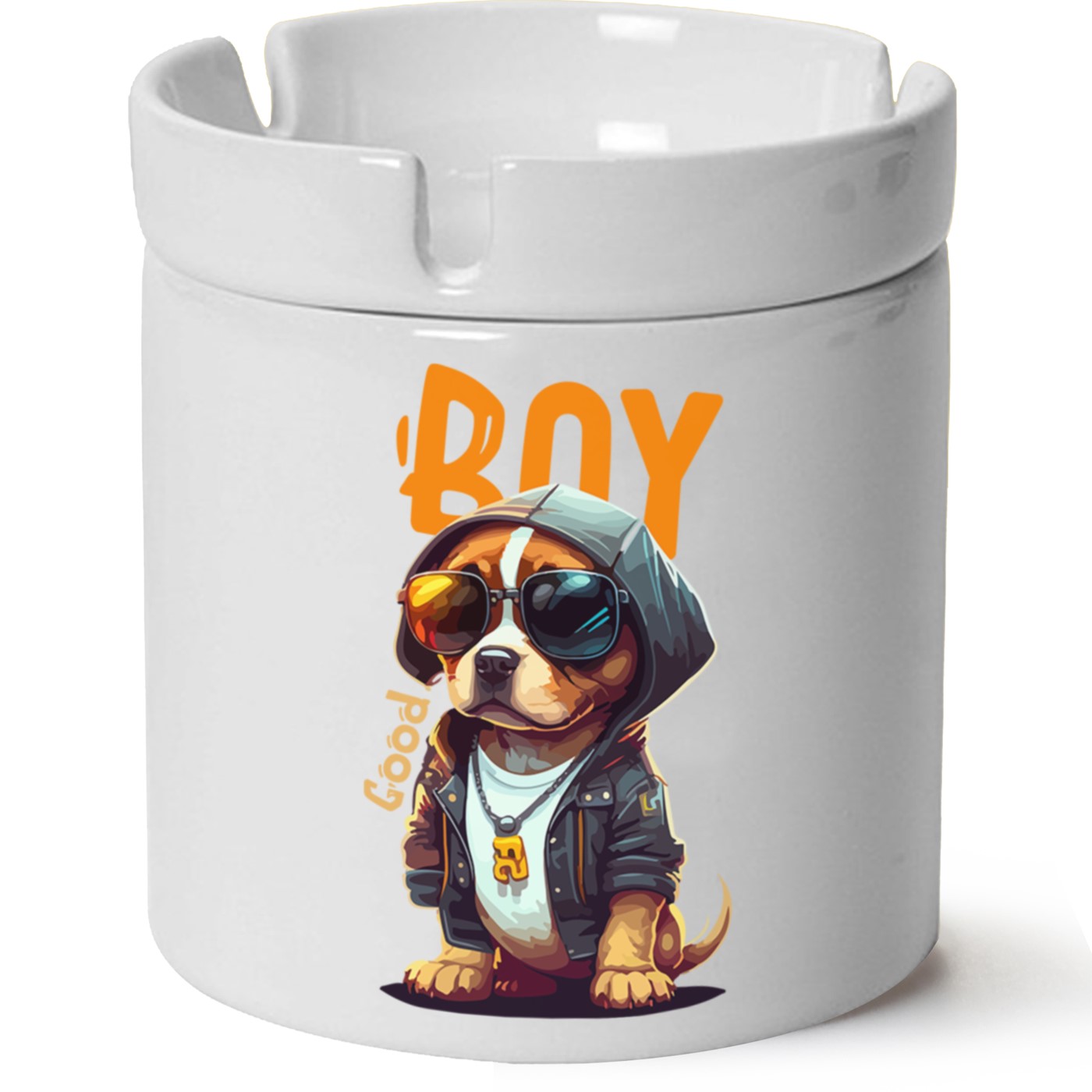 Köpek Baskılı Porselen At Söndür Küllük