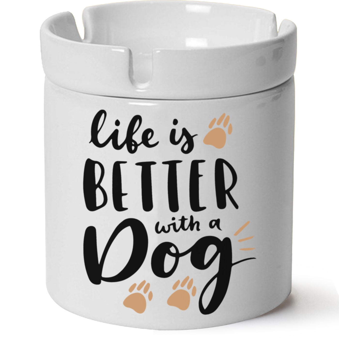 Köpek Baskılı Porselen At Söndür Küllük