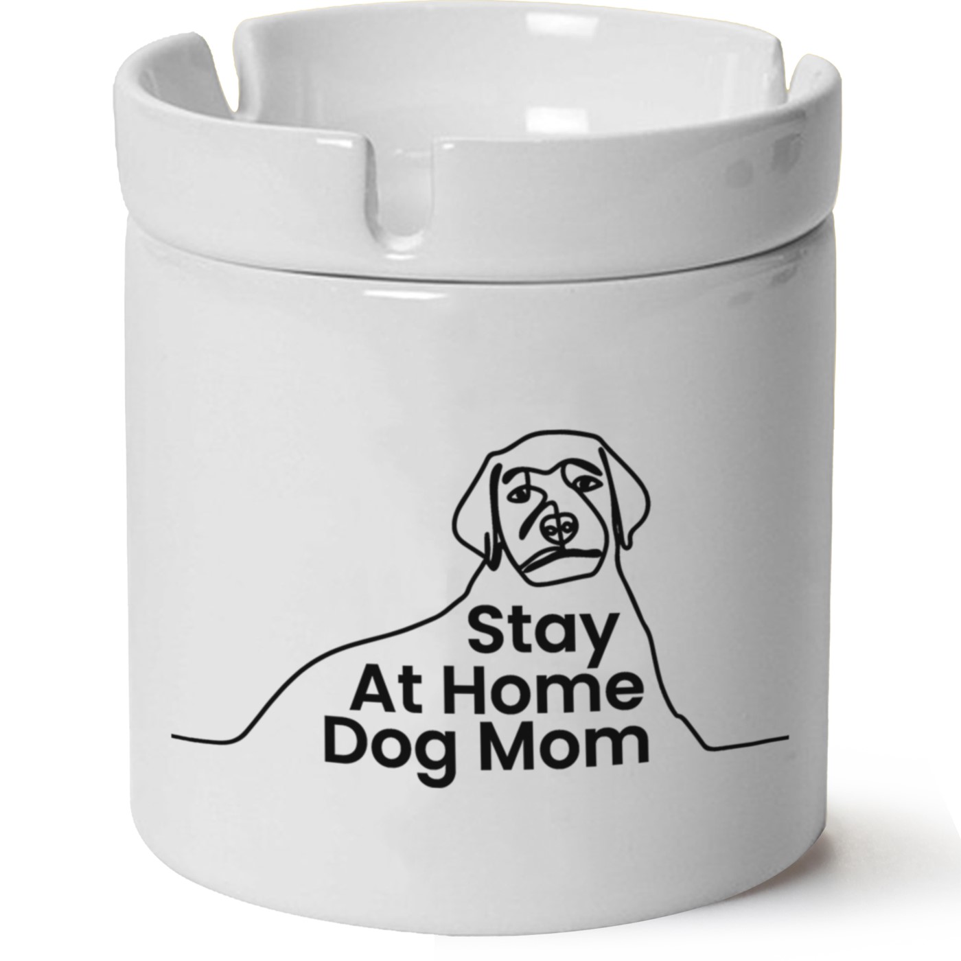 Köpek Baskılı Porselen At Söndür Küllük