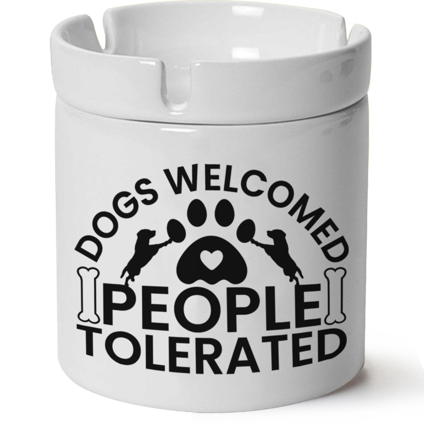 Köpek Baskılı Porselen At Söndür Küllük