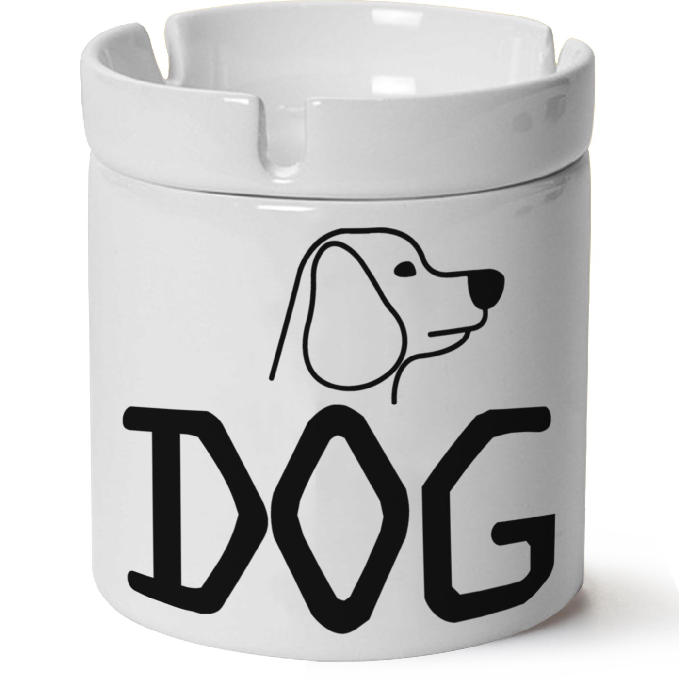 Köpek Baskılı Porselen At Söndür Küllük