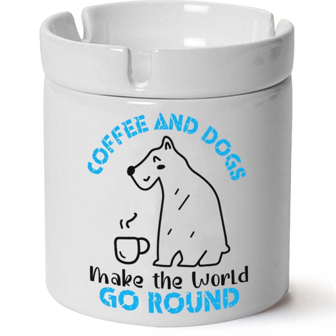 Köpek Baskılı Porselen At Söndür Küllük