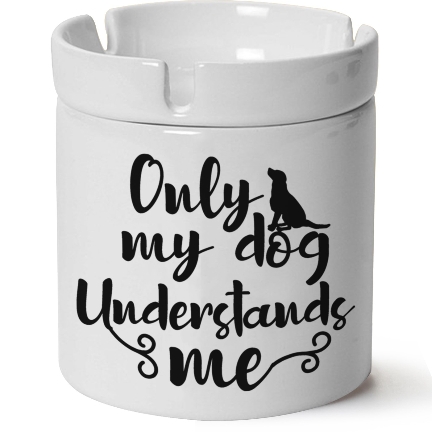 Köpek Baskılı Porselen At Söndür Küllük