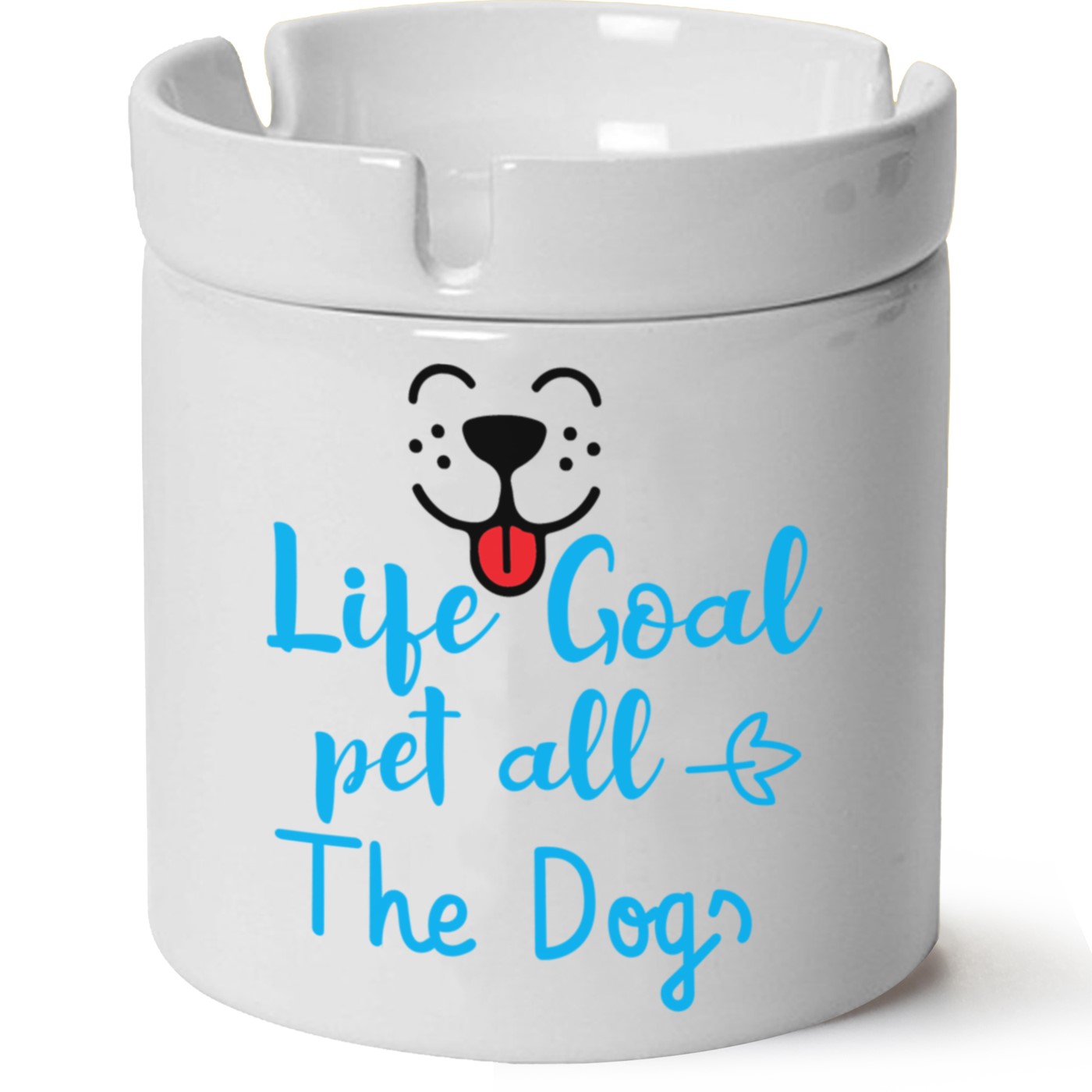 Köpek Baskılı Porselen At Söndür Küllük