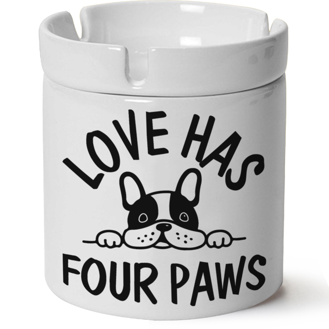 Köpek Baskılı Porselen At Söndür Küllük