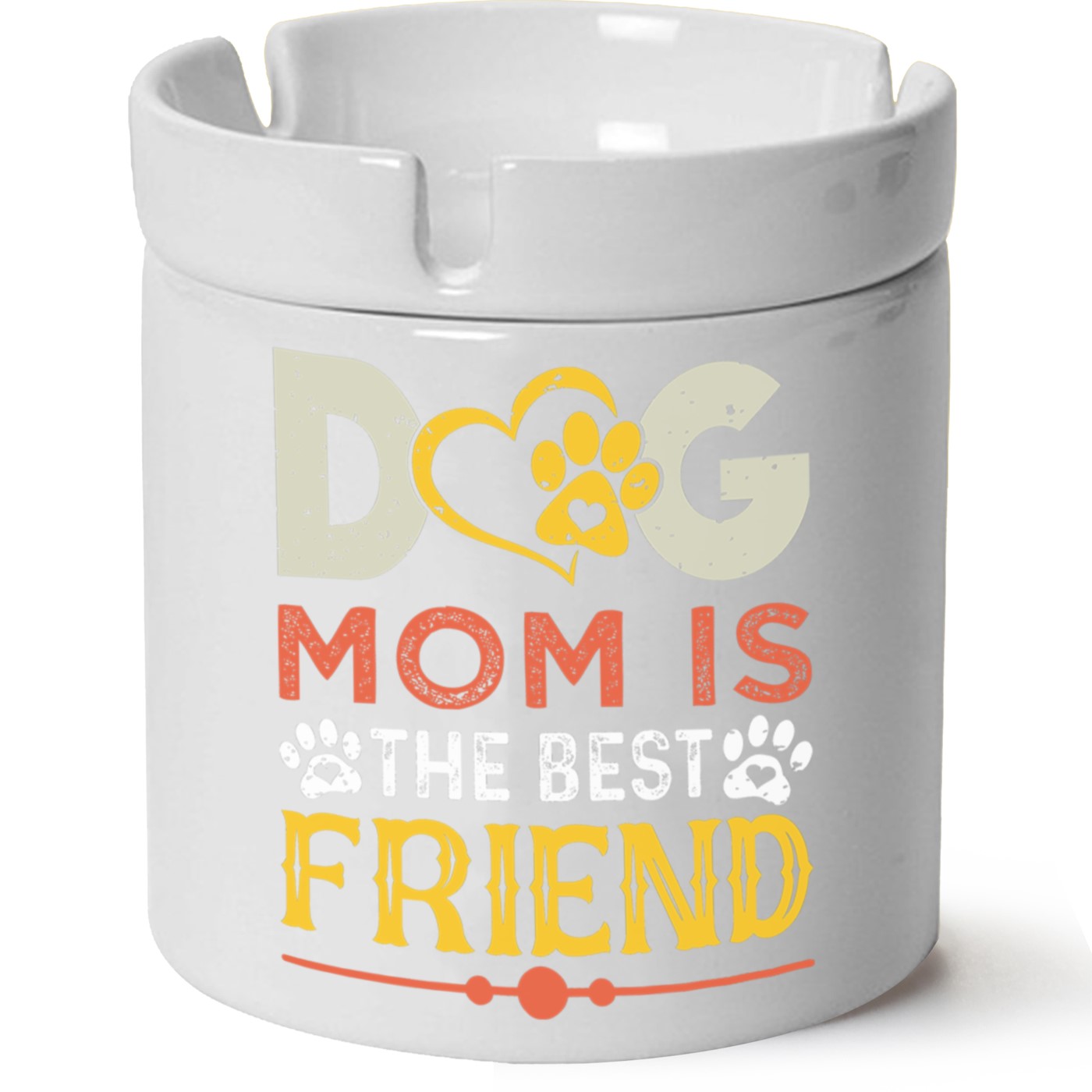 Köpek Baskılı Porselen At Söndür Küllük