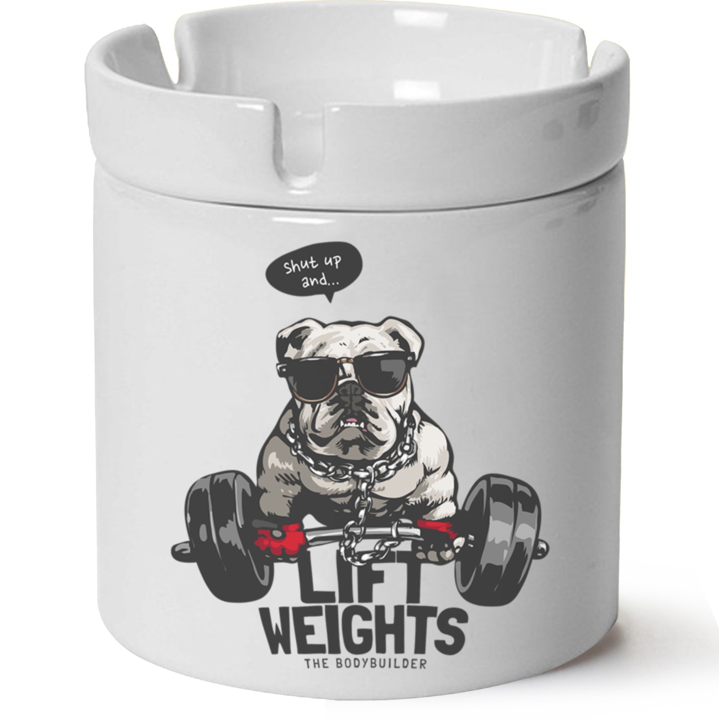 Köpek Baskılı Porselen At Söndür Küllük