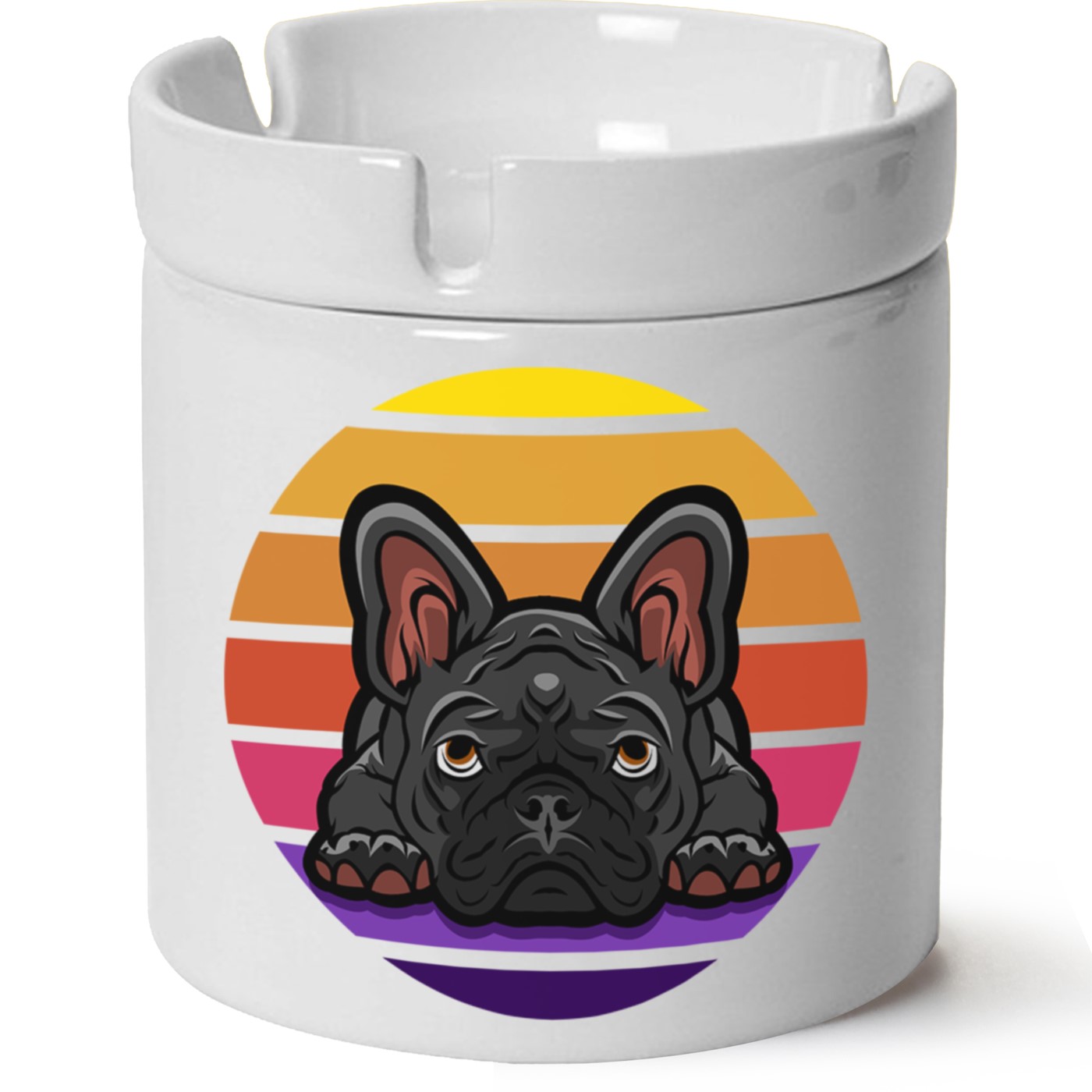 Köpek Baskılı Porselen At Söndür Küllük