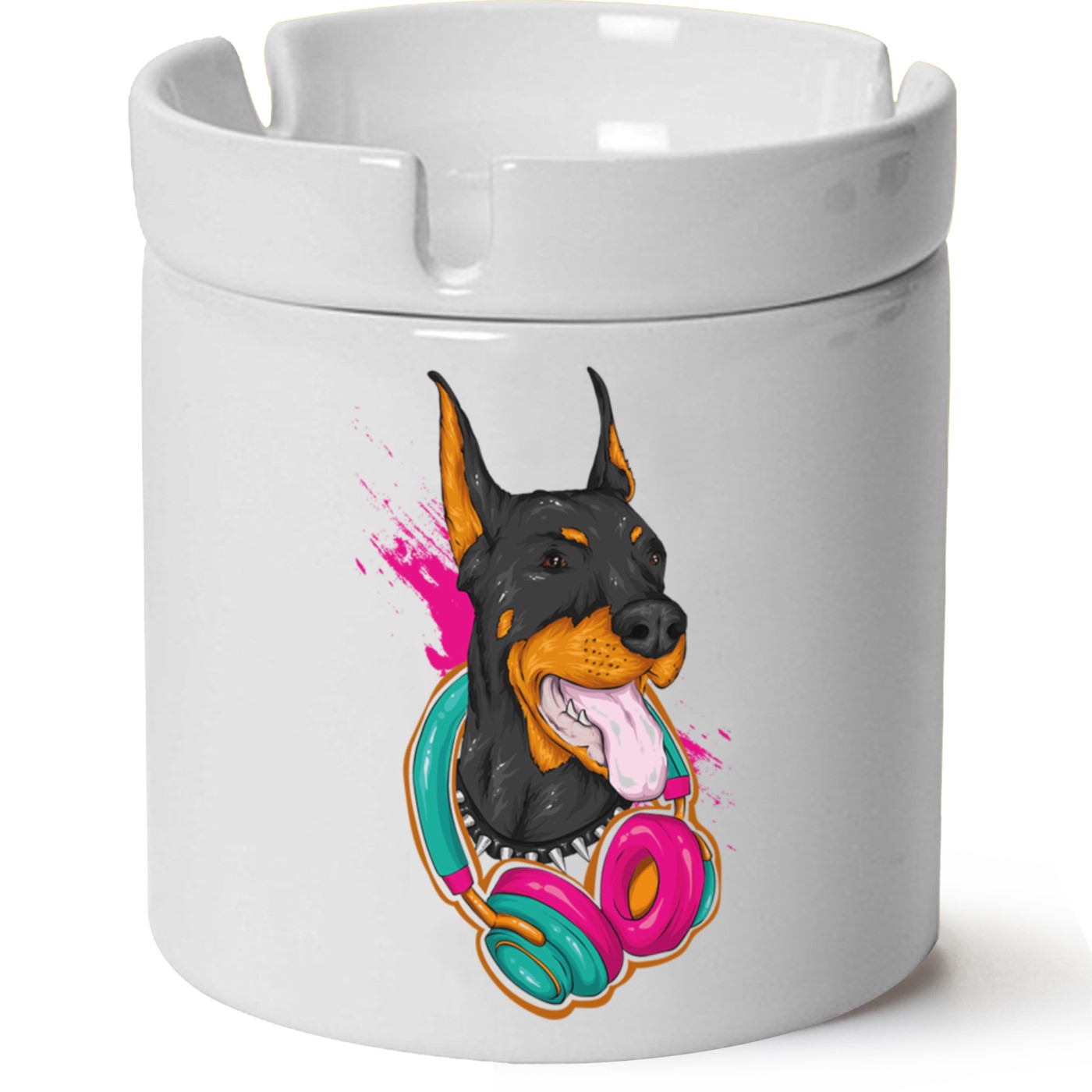 Köpek Baskılı Porselen At Söndür Küllük