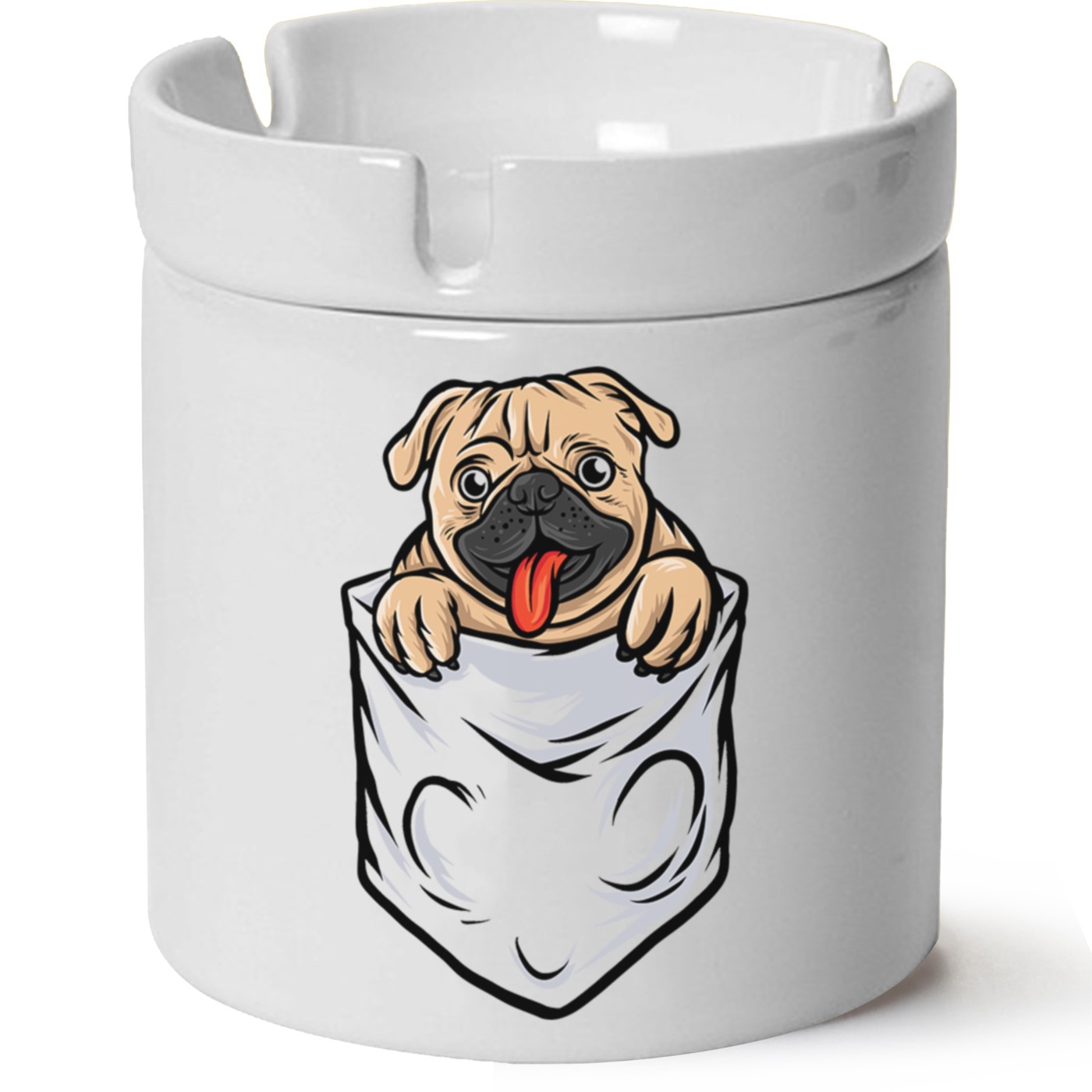 Köpek Baskılı Porselen At Söndür Küllük