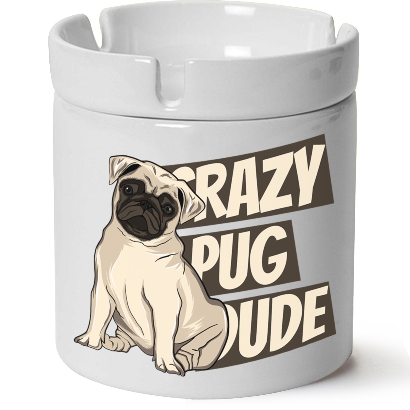 Köpek Baskılı Porselen At Söndür Küllük