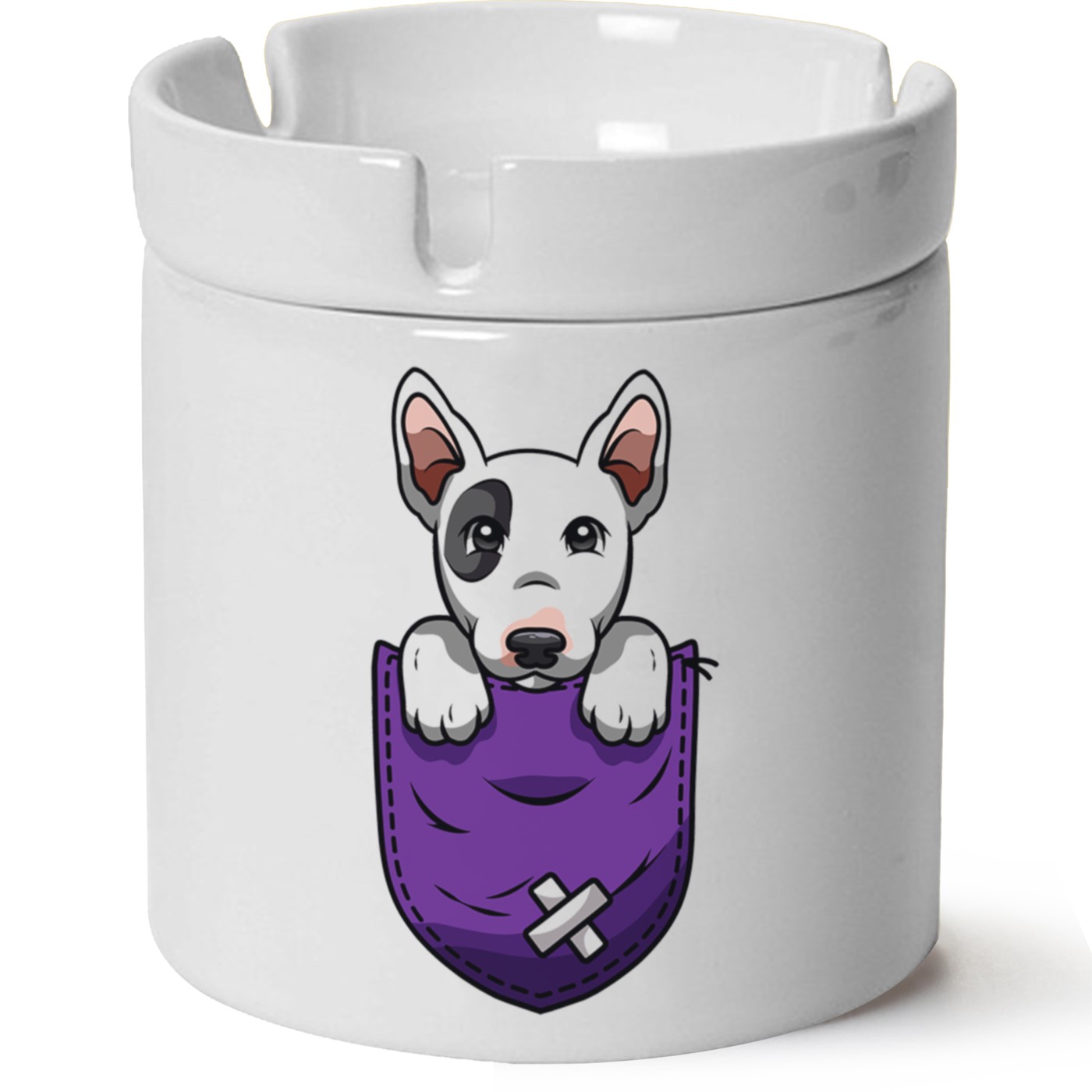 Köpek Baskılı Porselen At Söndür Küllük