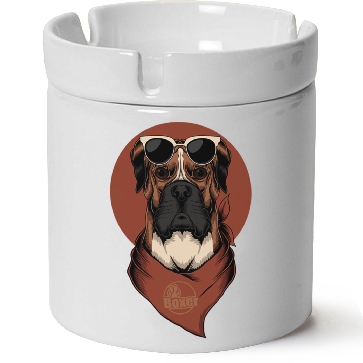 Köpek Baskılı Porselen At Söndür Küllük