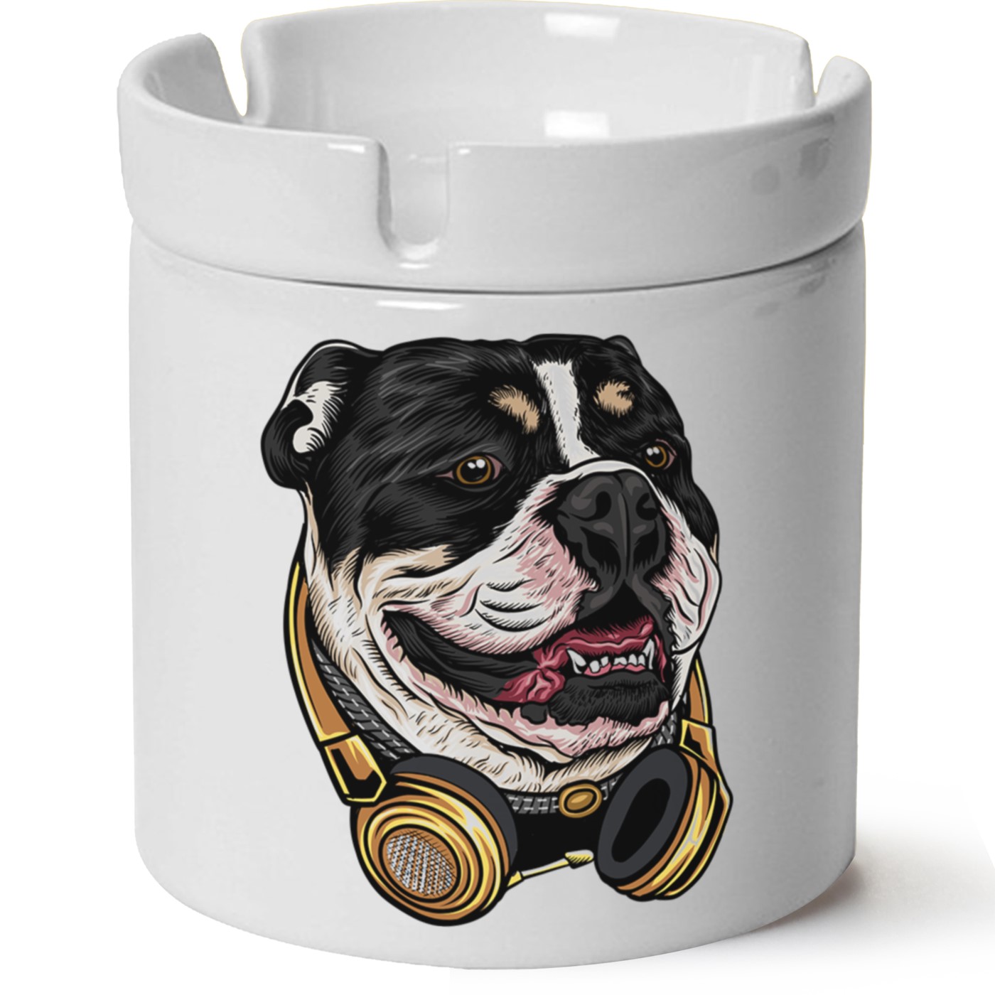 Köpek Baskılı Porselen At Söndür Küllük