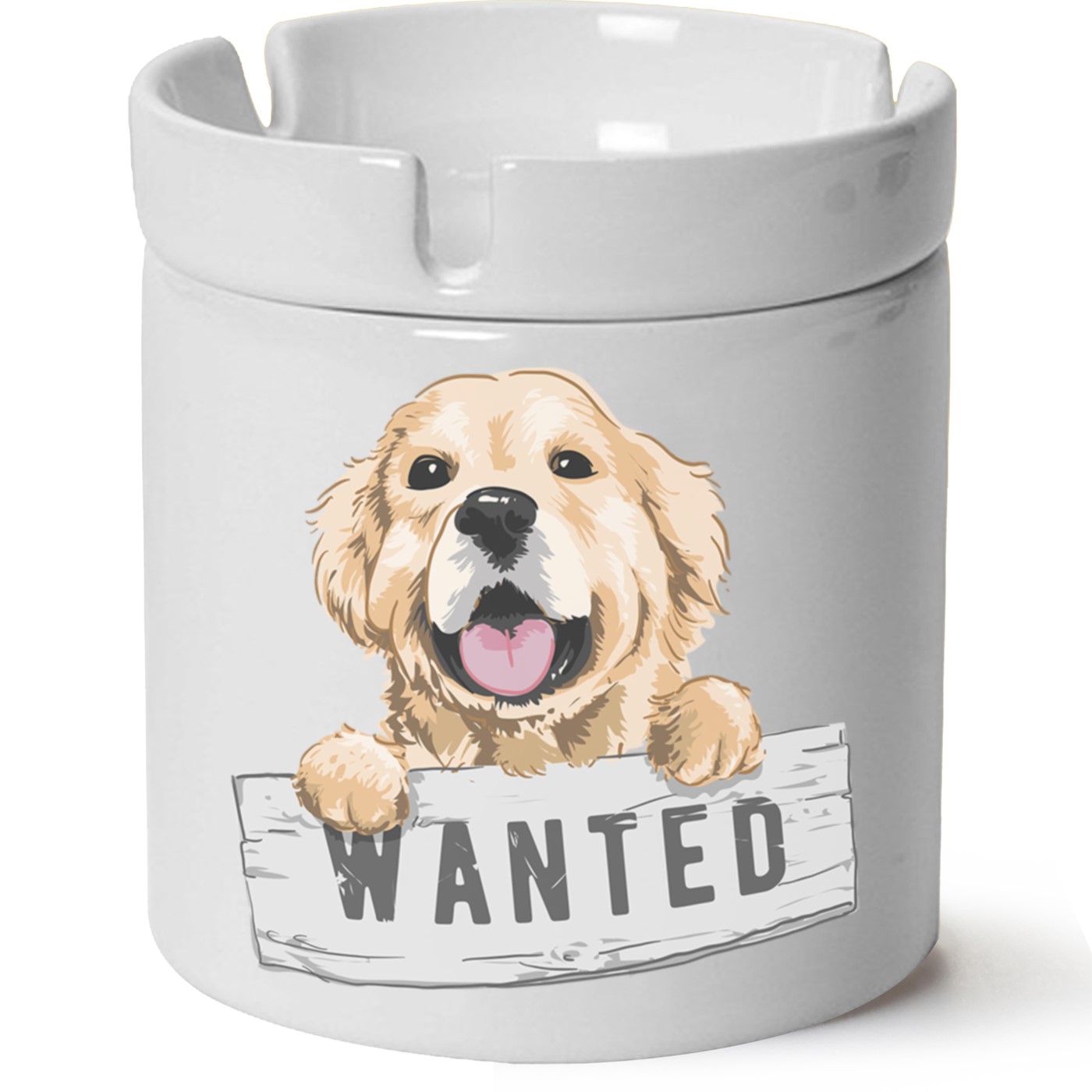 Köpek Baskılı Porselen At Söndür Küllük