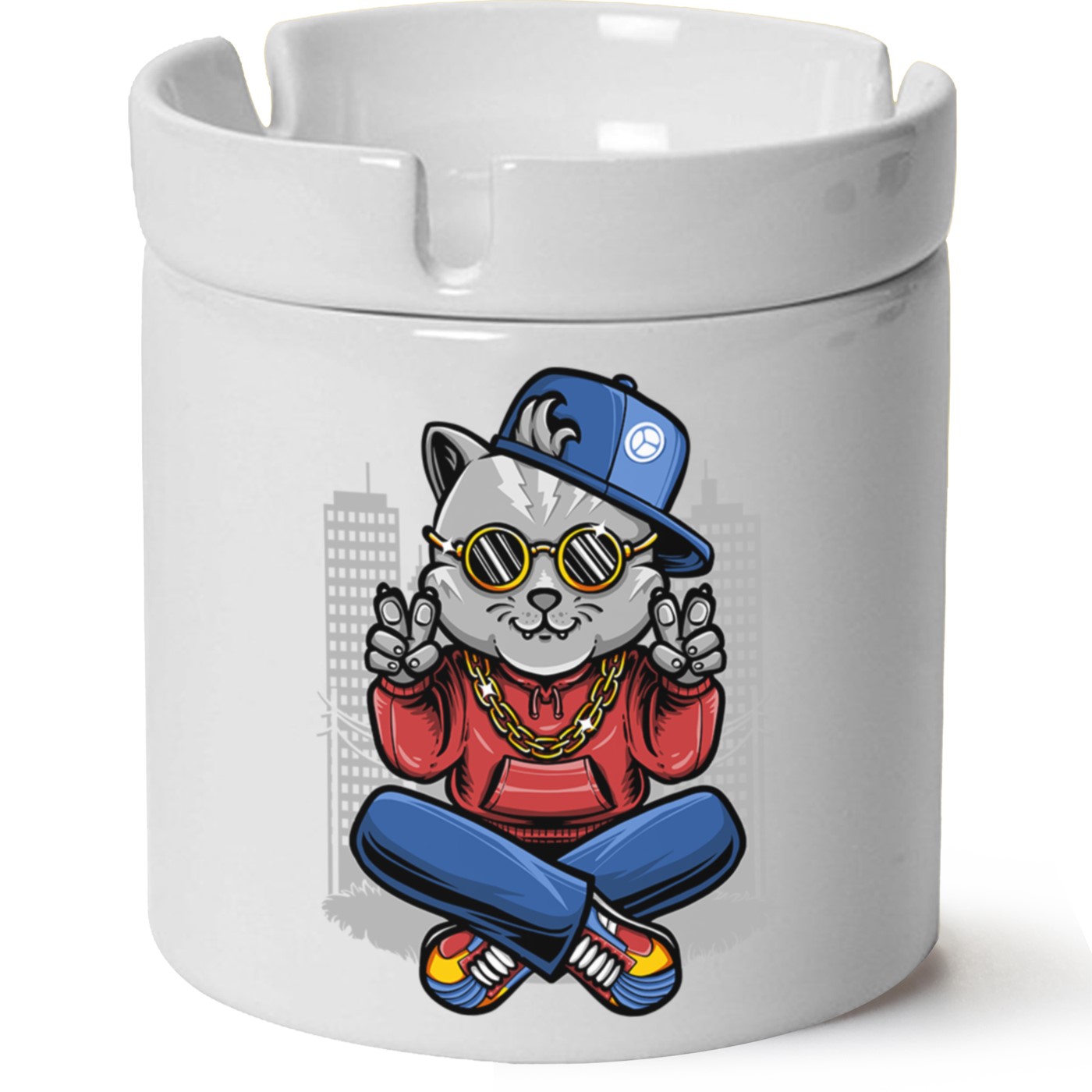 Köpek Baskılı Porselen At Söndür Küllük