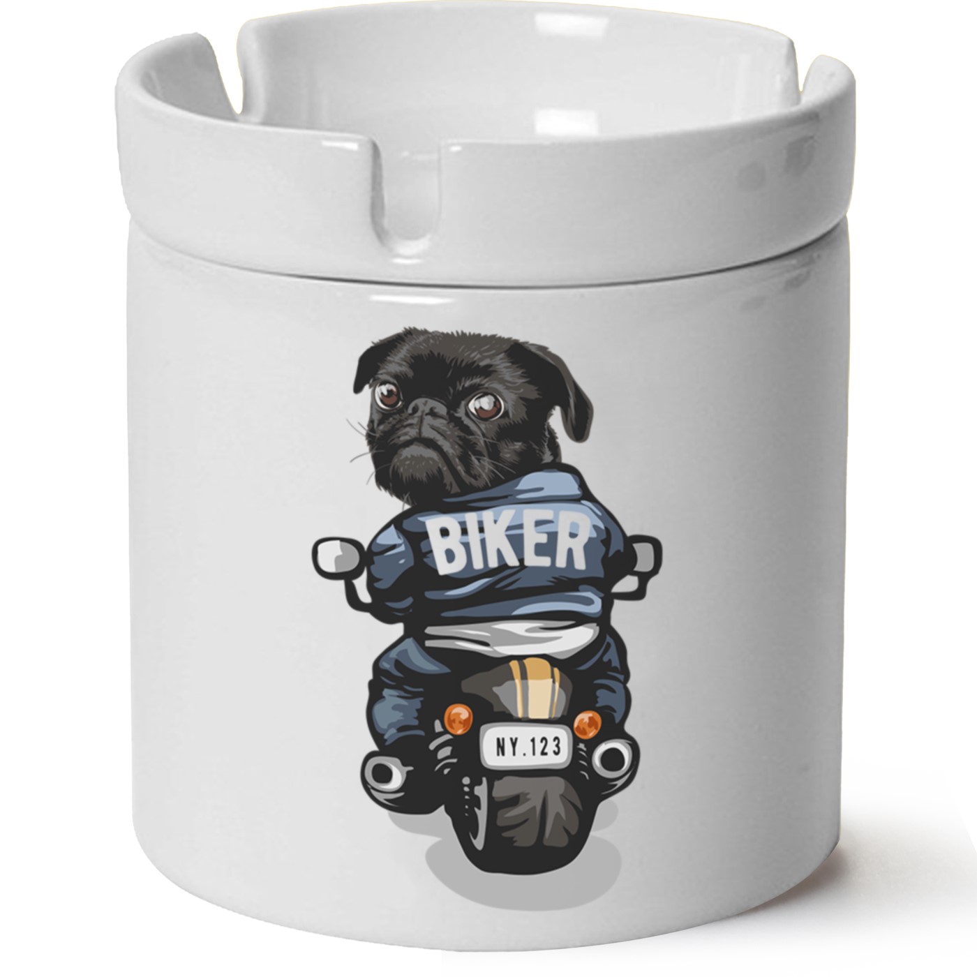 Köpek Baskılı Porselen At Söndür Küllük