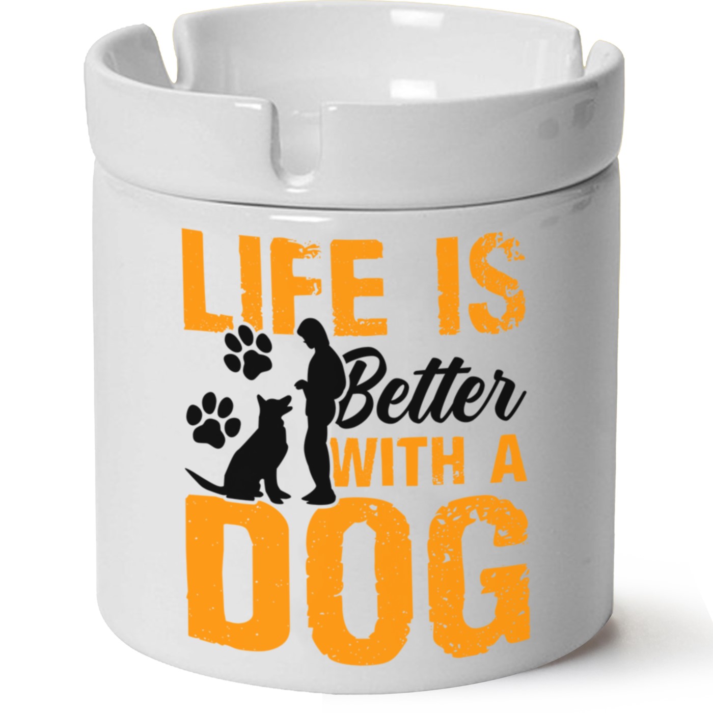 Köpek Baskılı Porselen At Söndür Küllük