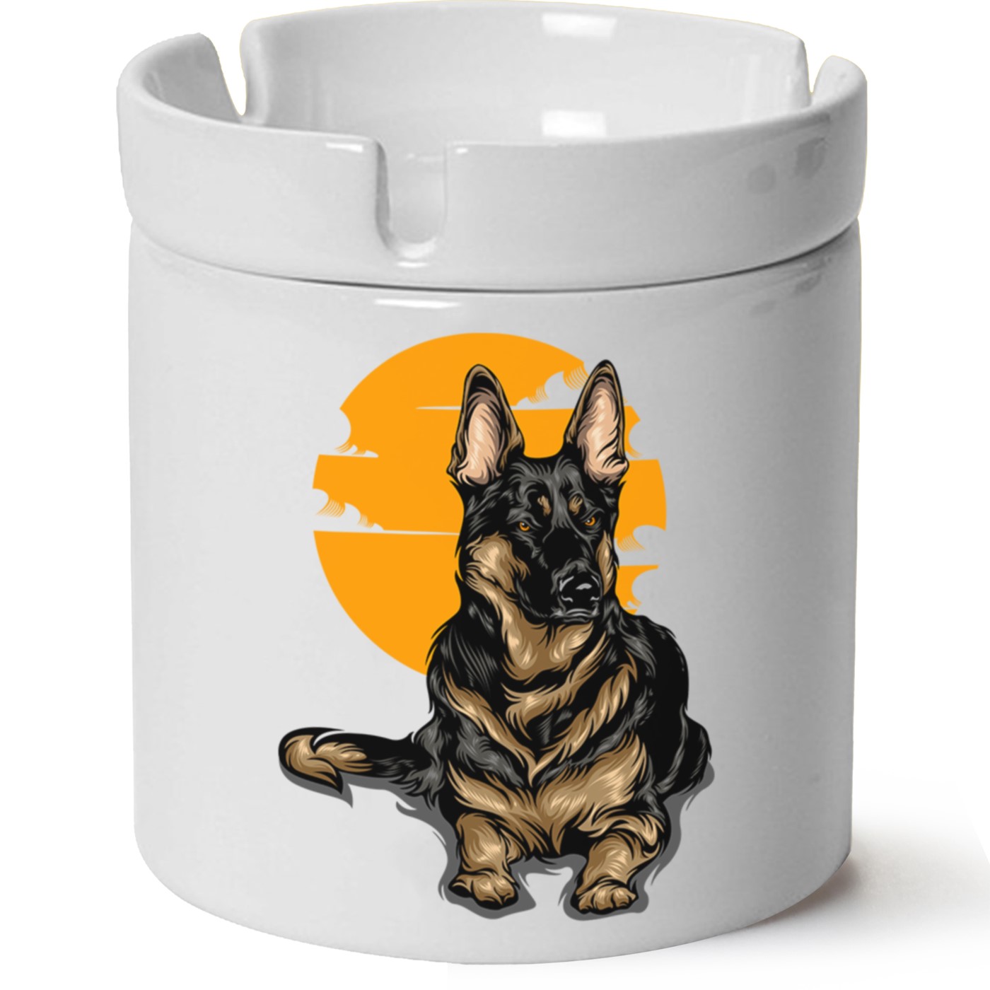 Köpek Baskılı Porselen At Söndür Küllük