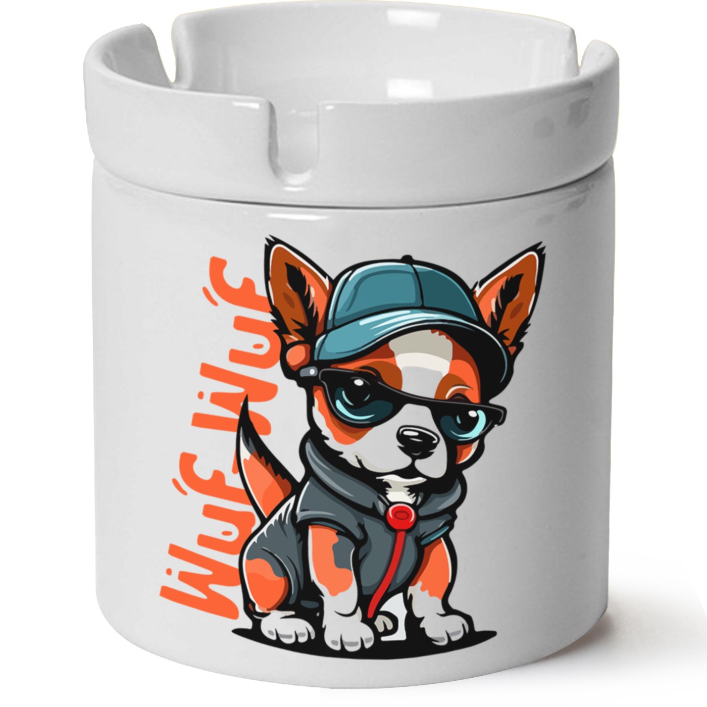 Köpek Baskılı Porselen At Söndür Küllük