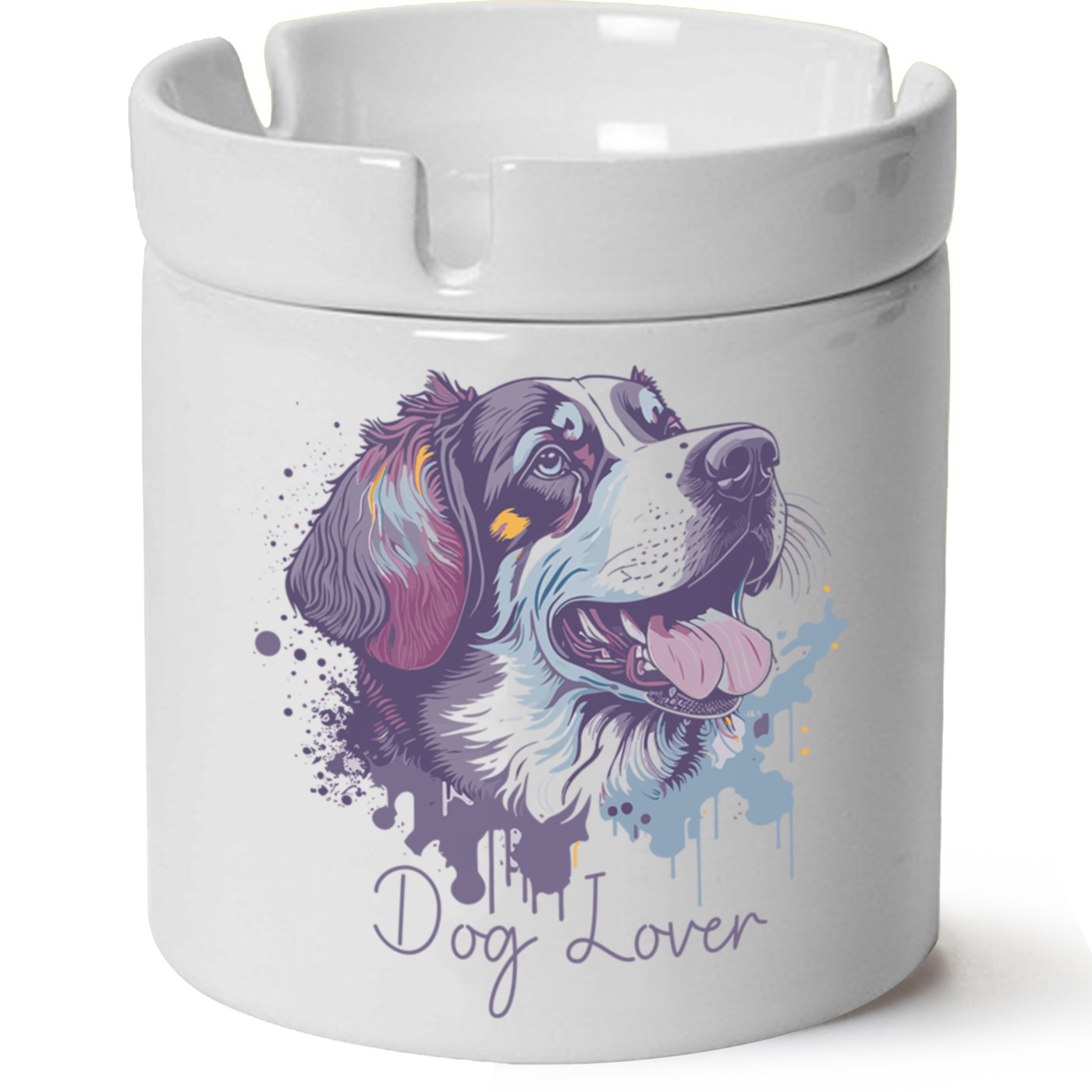 Köpek Baskılı Porselen At Söndür Küllük