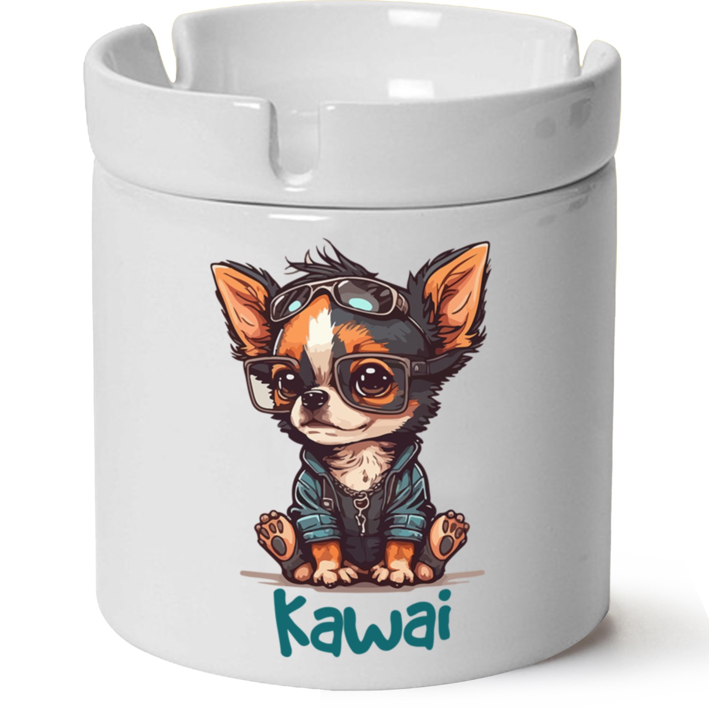 Köpek Baskılı Porselen At Söndür Küllük