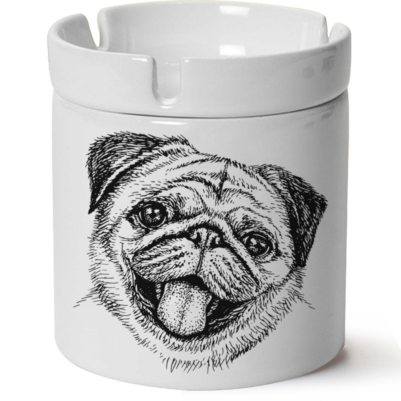 Köpek Baskılı Porselen At Söndür Küllük