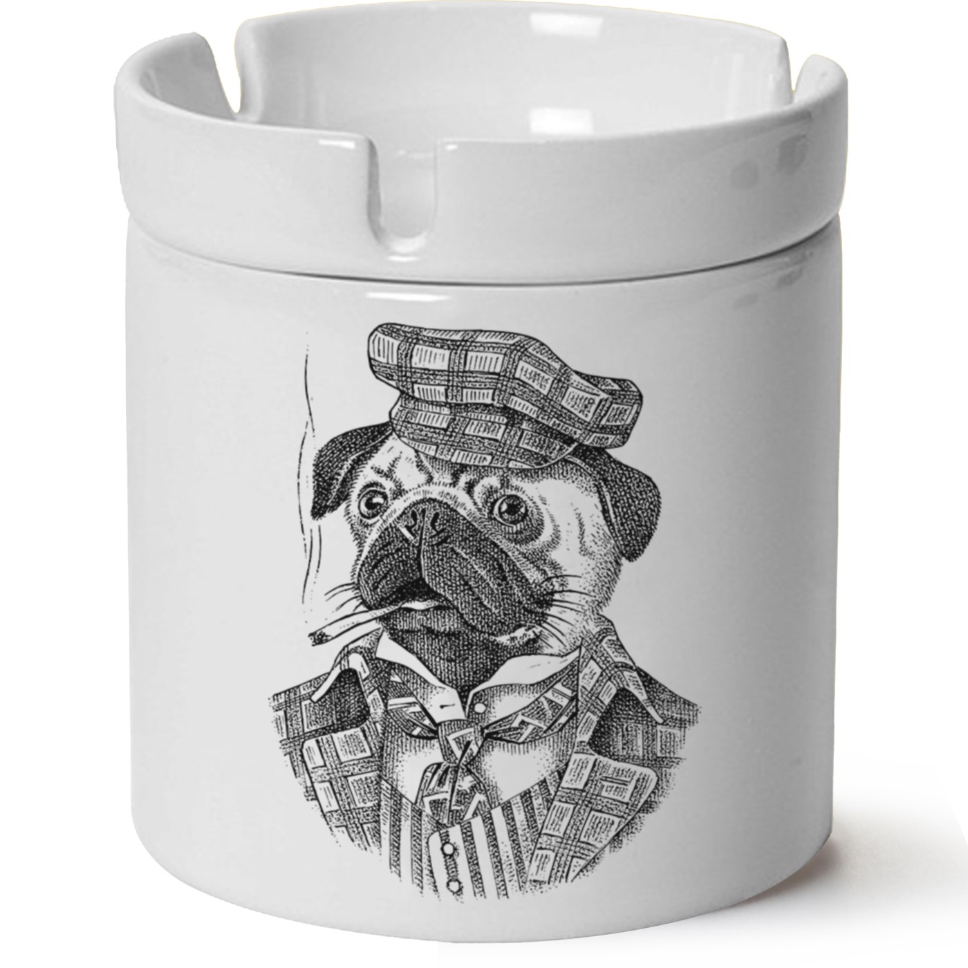 Köpek Baskılı Porselen At Söndür Küllük