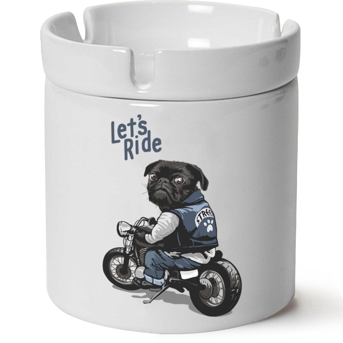 Köpek Baskılı Porselen At Söndür Küllük