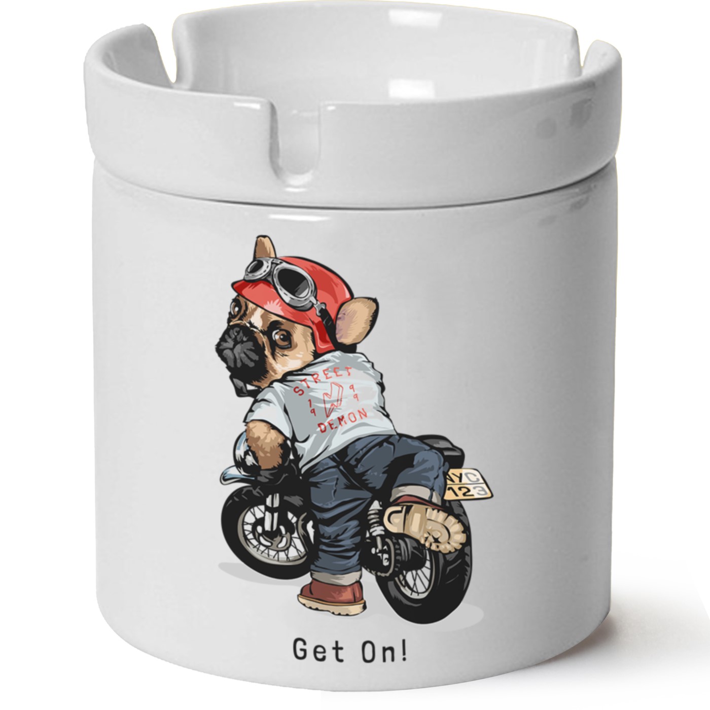 Köpek Baskılı Porselen At Söndür Küllük