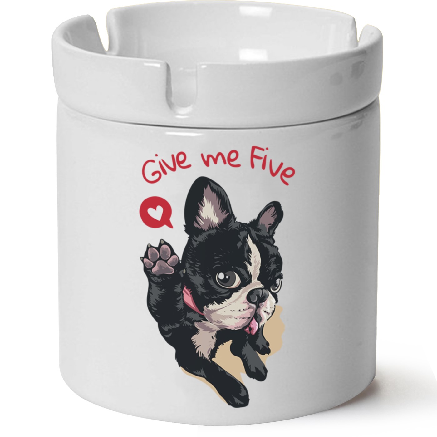 Köpek Baskılı Porselen At Söndür Küllük