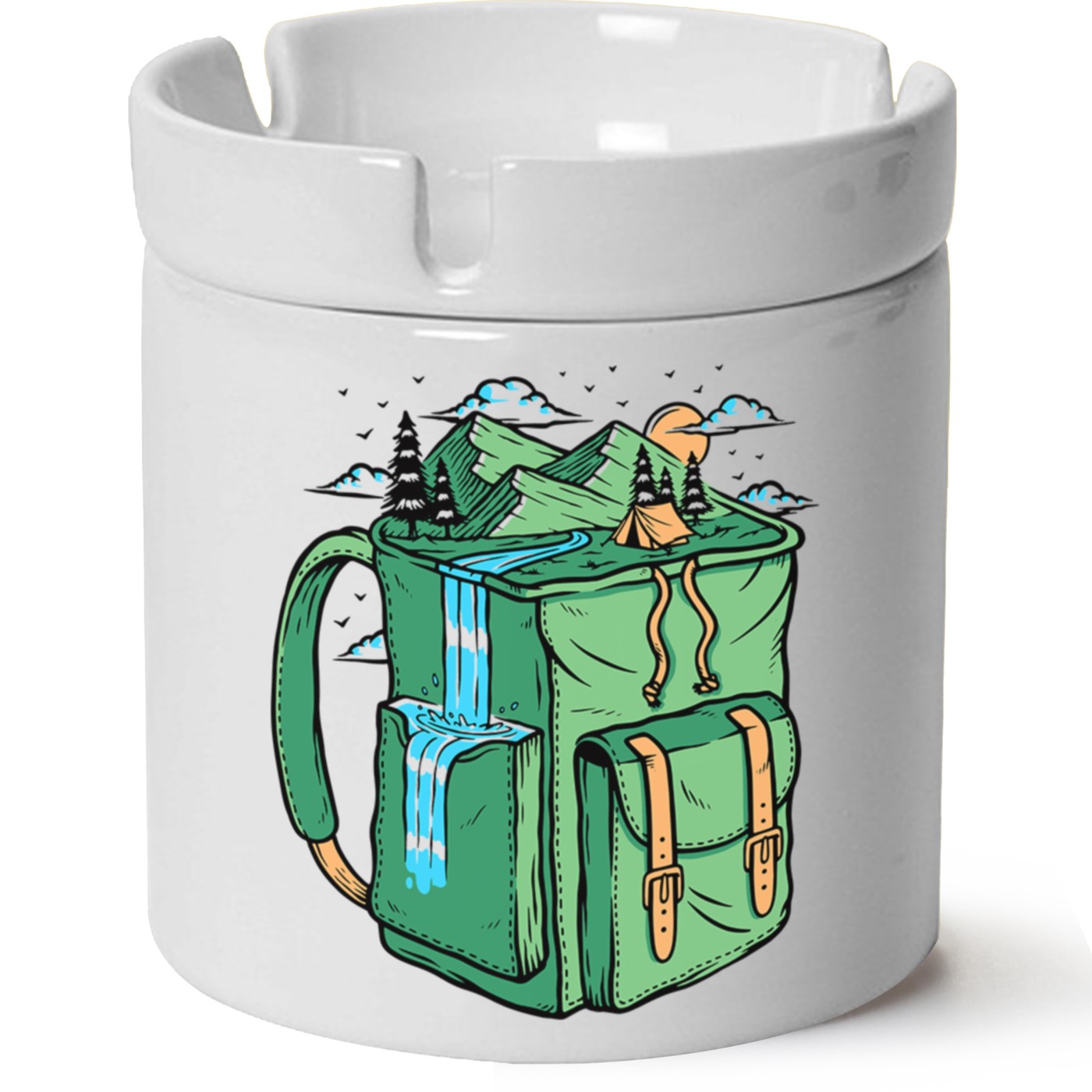 Macera-Doğa Baskılı Porselen At Söndür Küllük