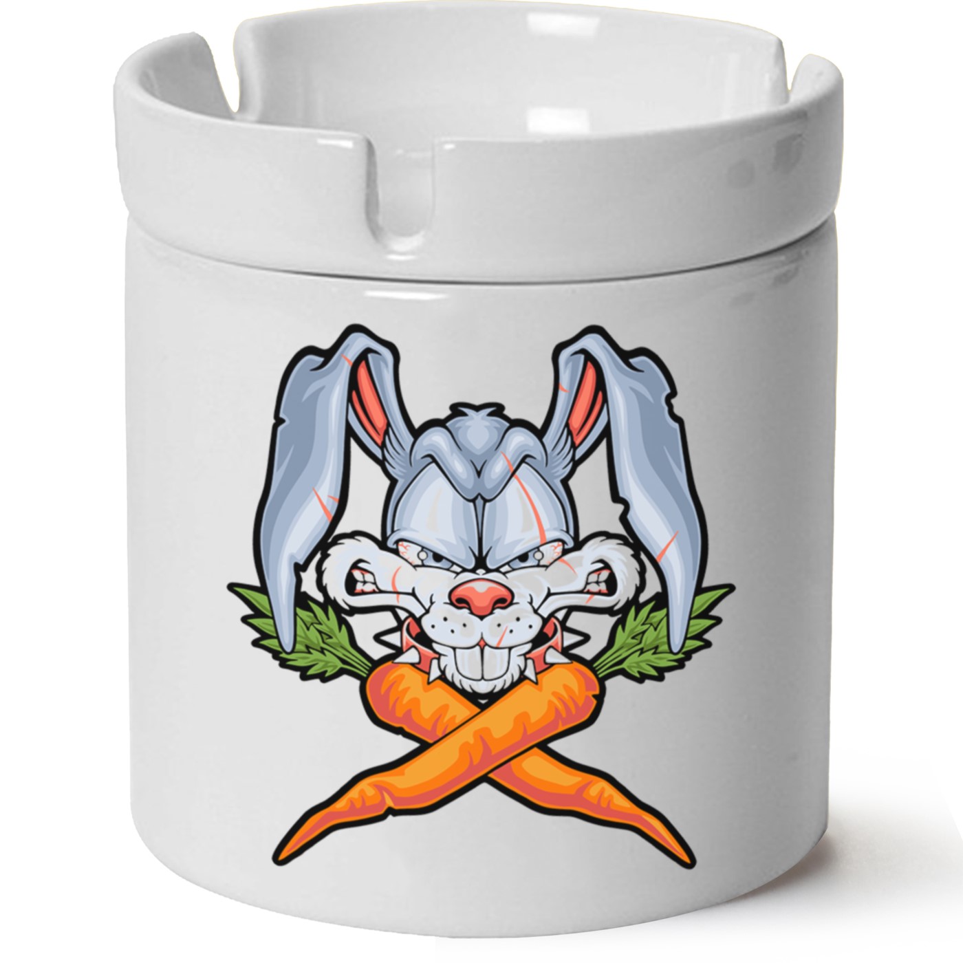 Tavşan Baskılı Porselen At Söndür Küllük