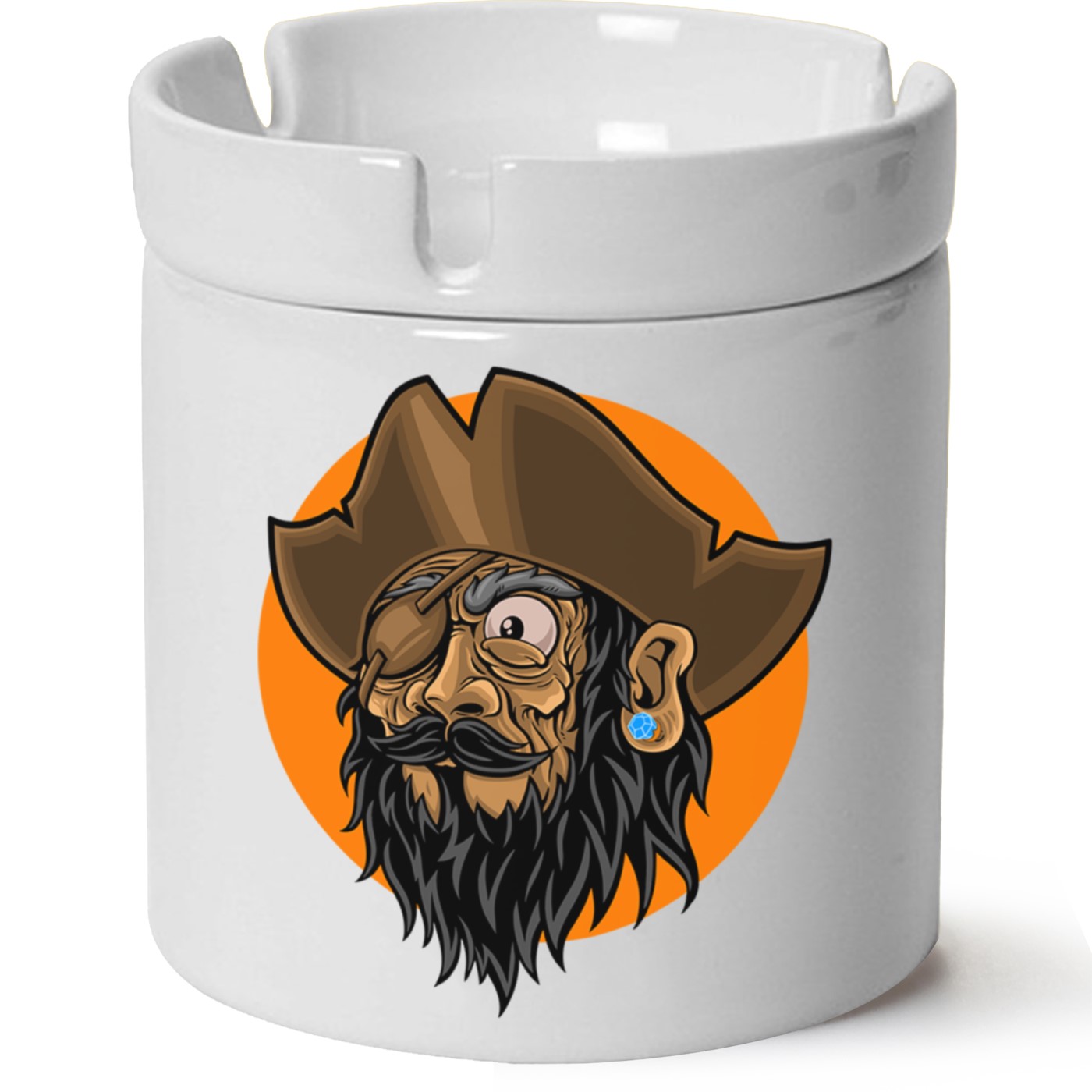 Korsan Baskılı Porselen At Söndür Küllük