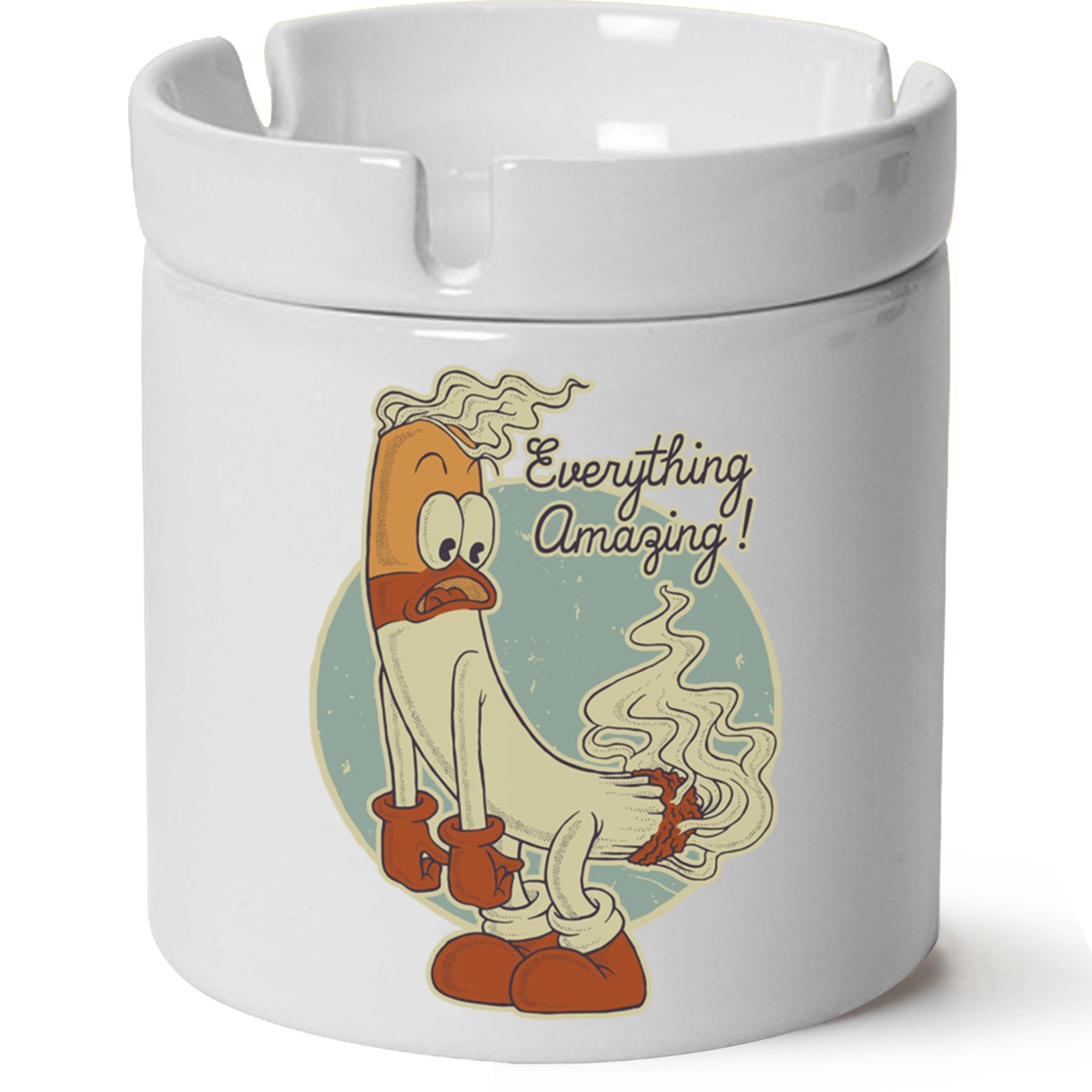 Everythin Amazing Baskılı Porselen At Söndür Küllük