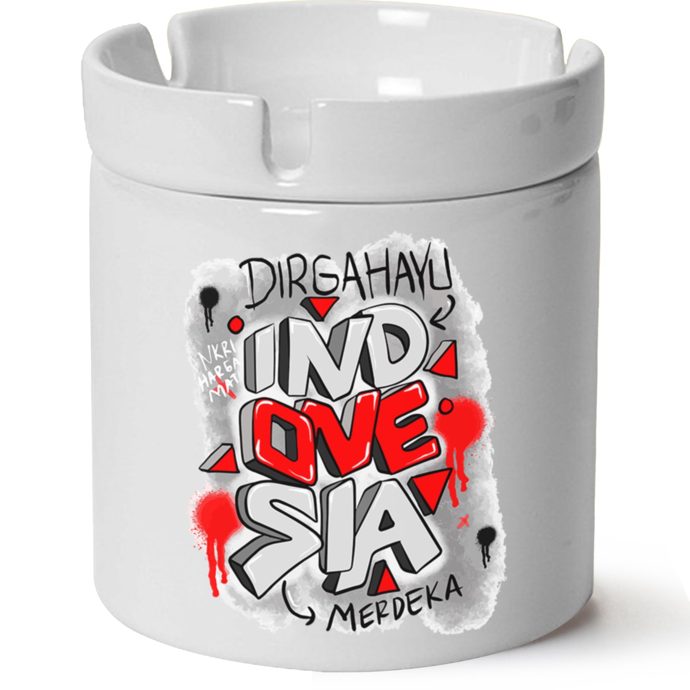 Ind Ove Sia Baskılı Porselen At Söndür Küllük