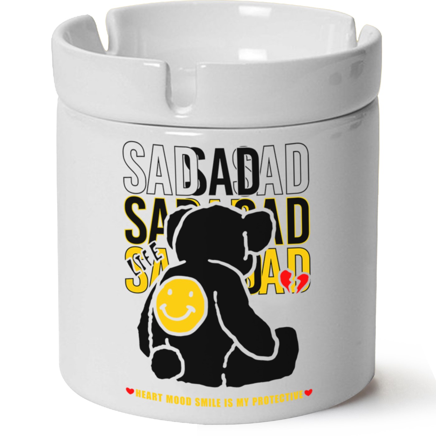 Sad Love Baskılı Porselen At Söndür Küllük