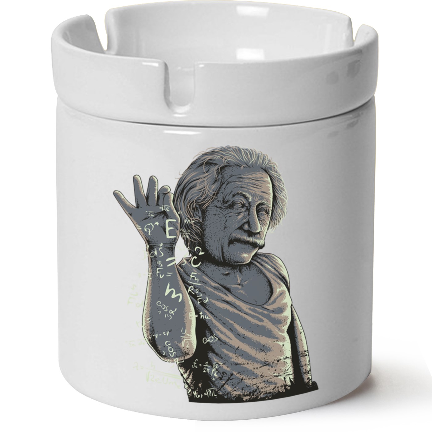 Albert Einstein Baskılı Porselen At Söndür Küllük