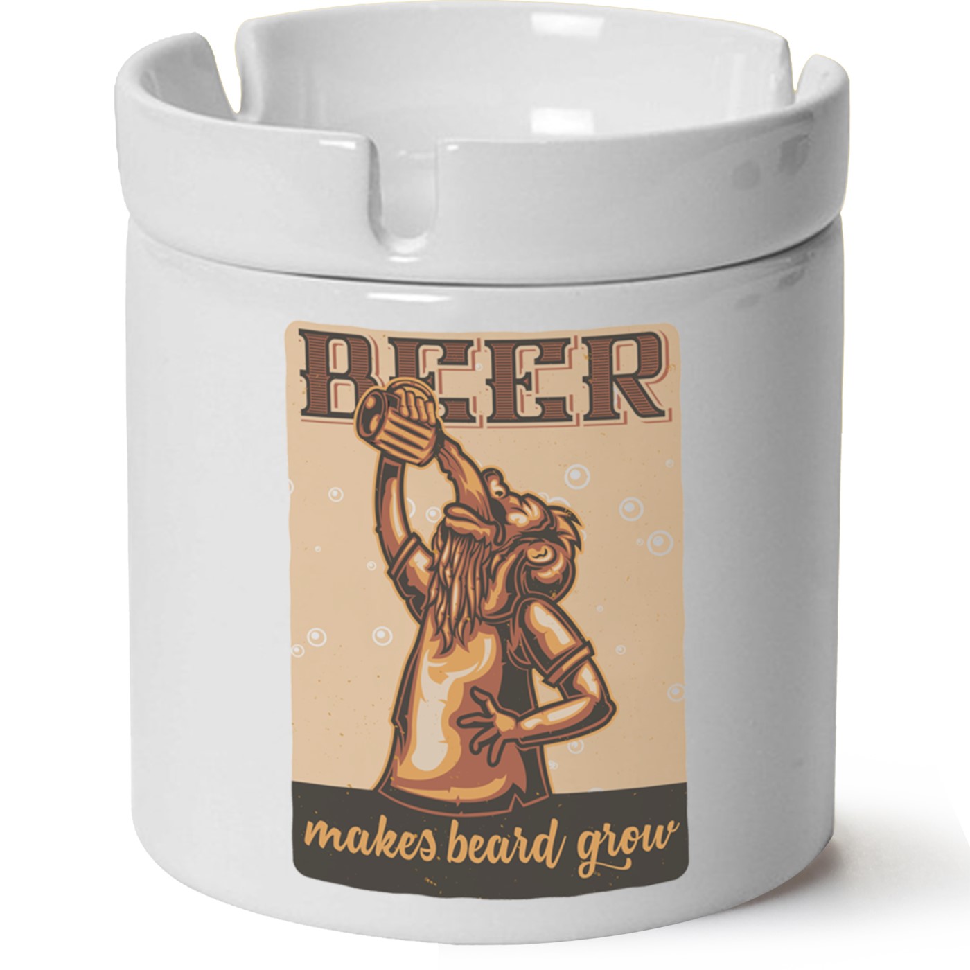 Beer Baskılı Porselen At Söndür Küllük