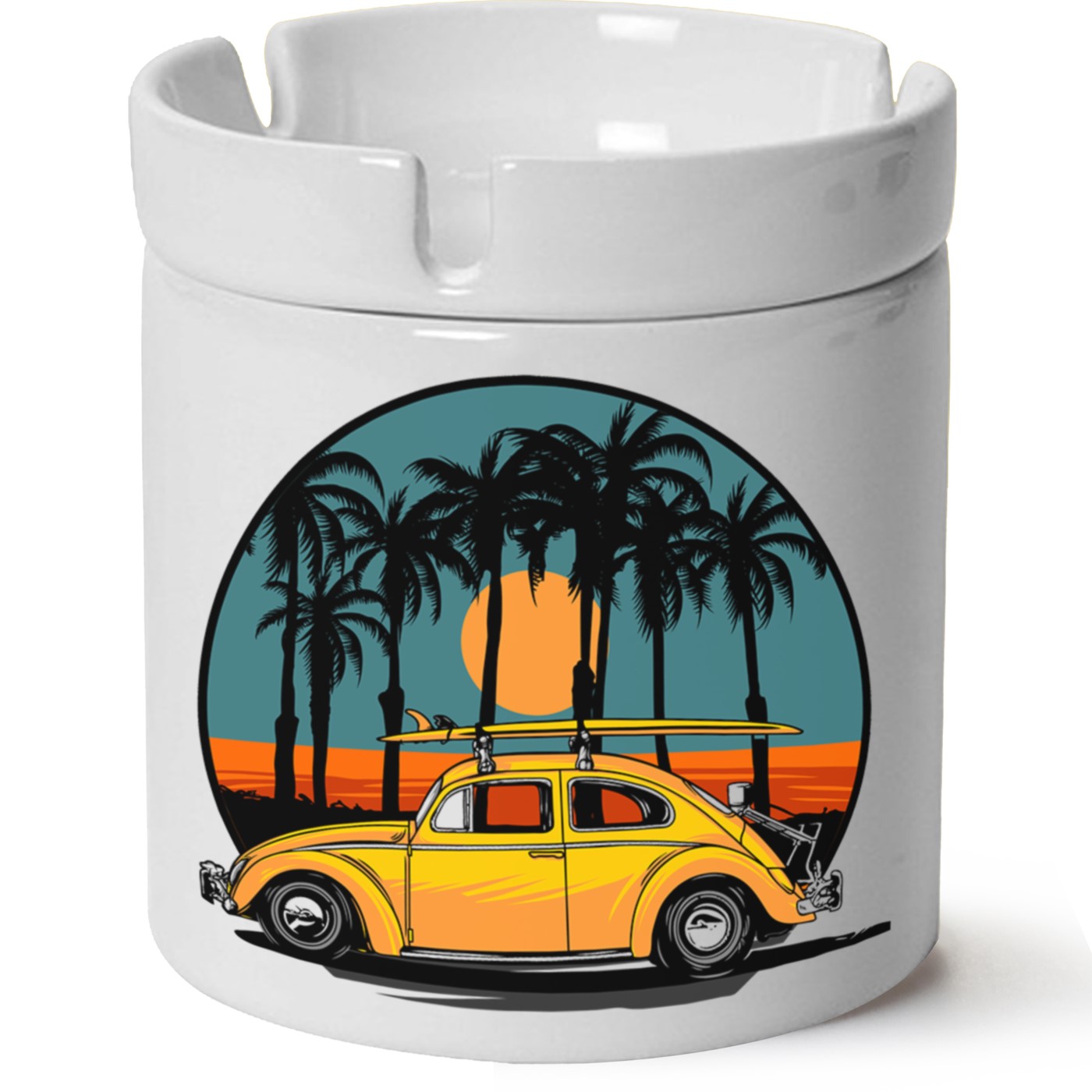 Beetle Baskılı Porselen At Söndür Küllük