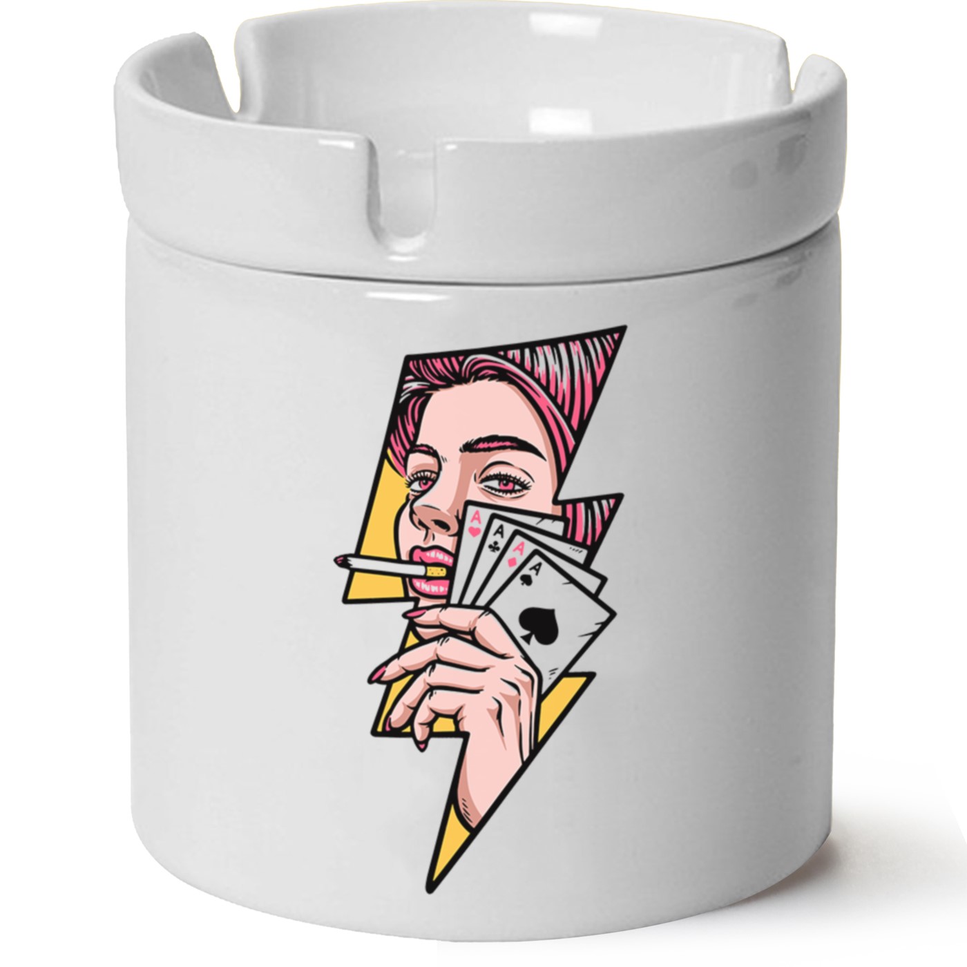 Gambling Woman Baskılı Porselen At Söndür Küllük