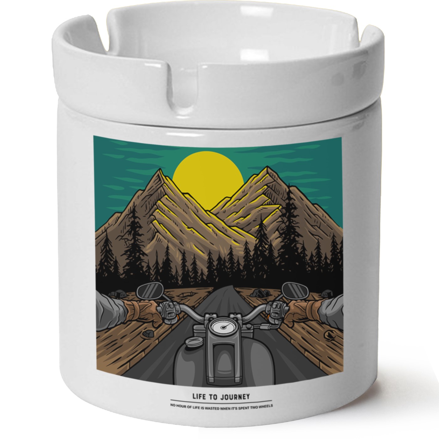 Life To Journey Baskılı Porselen At Söndür Küllük