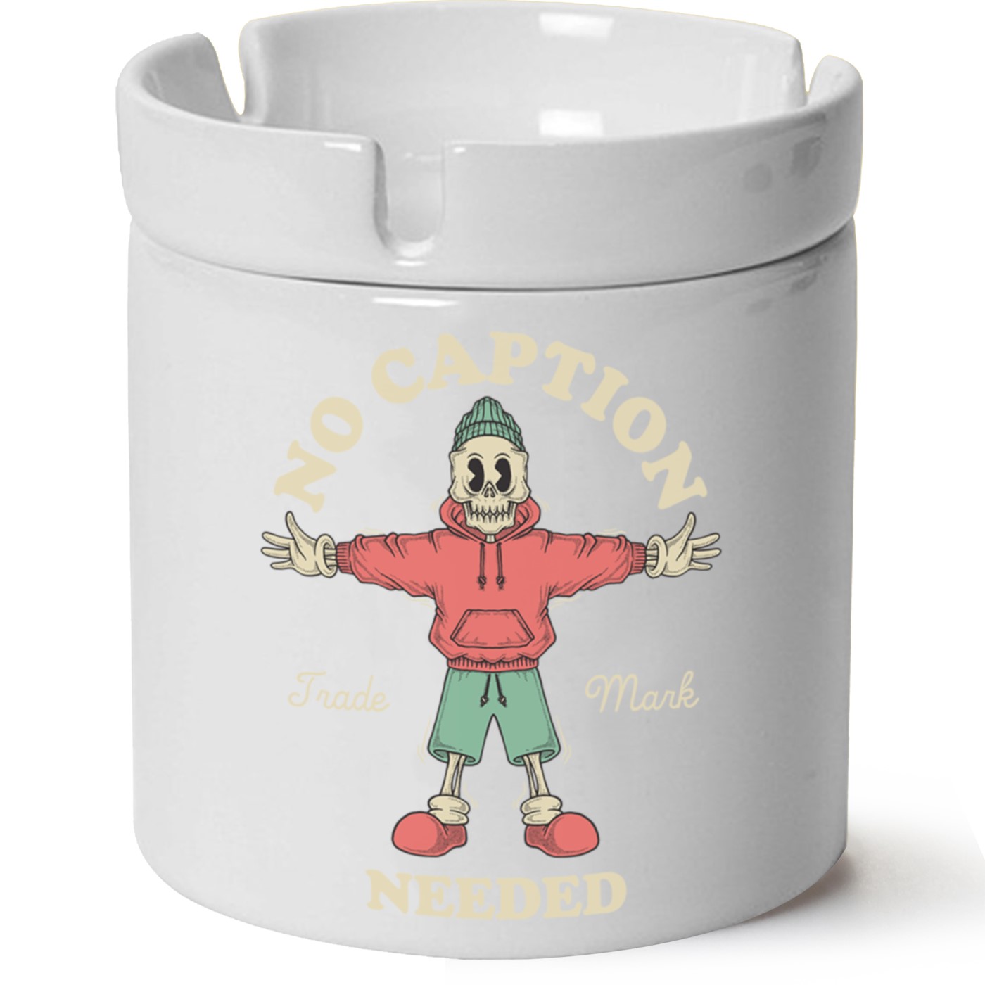 No Caption Baskılı Porselen At Söndür Küllük